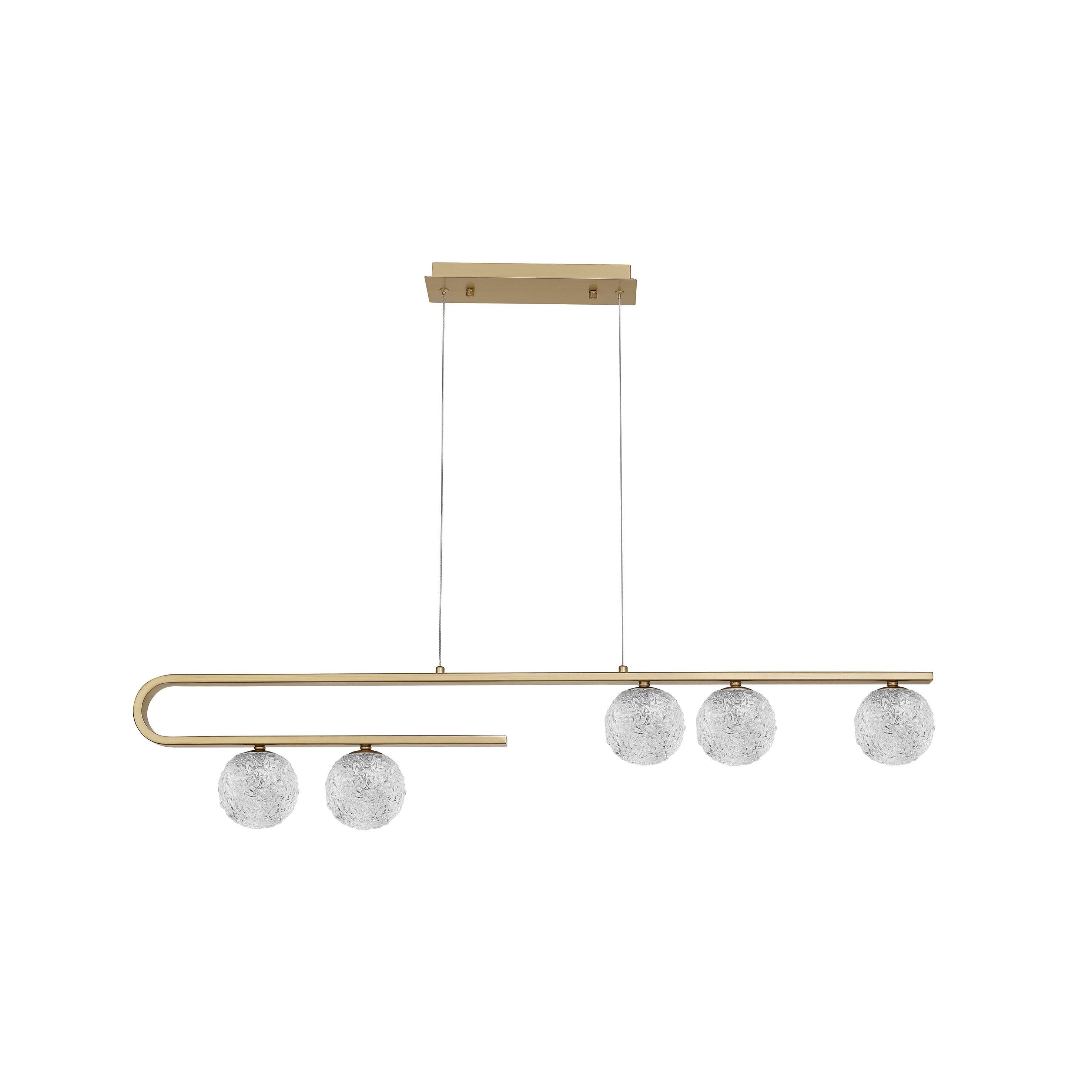Nova Luce Mirano - lampe suspendue - x - laiton doré et transparent