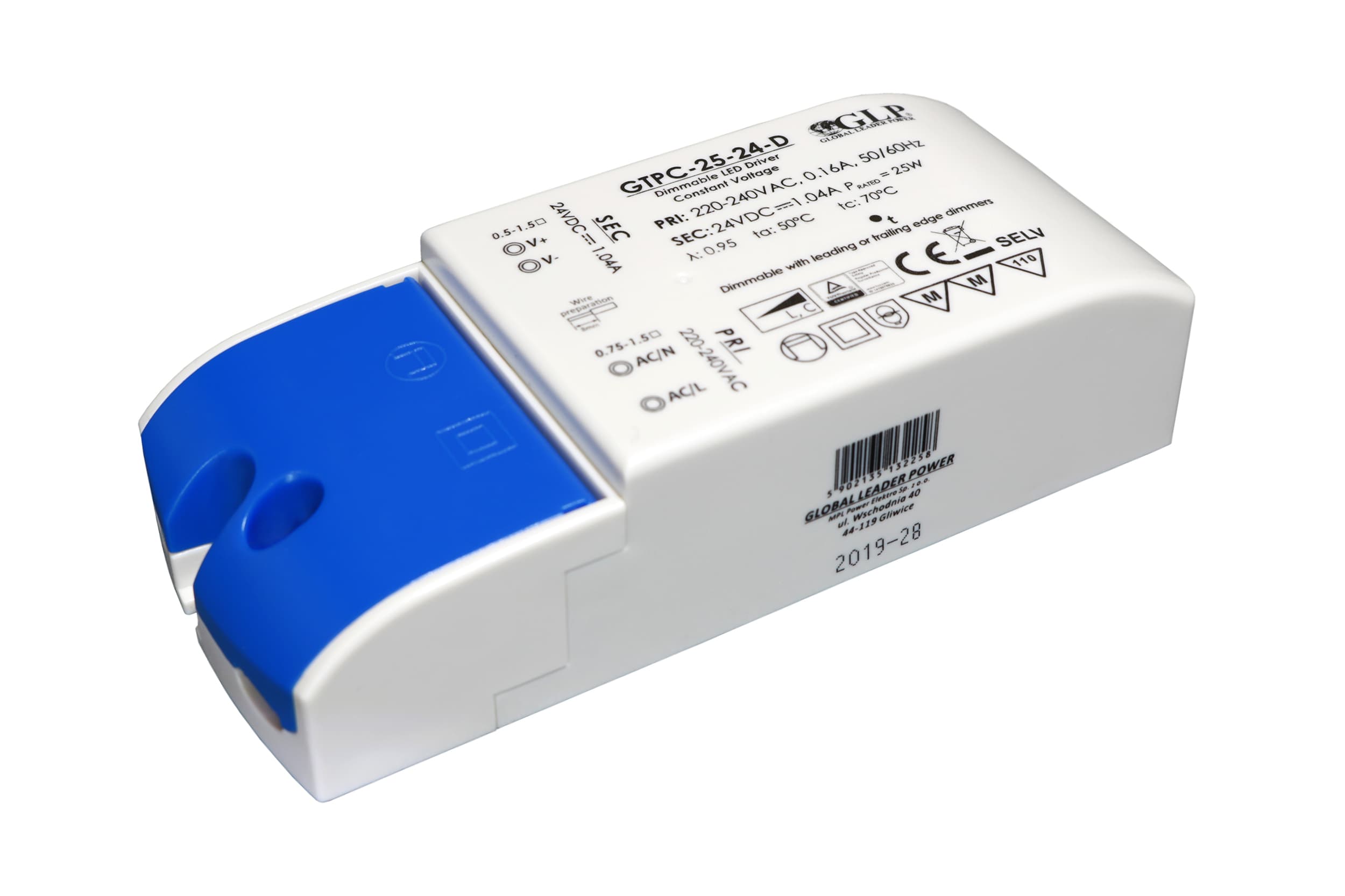 GLP Driver LED dimmable 24Vdc - 24Vdc/230V - 25W