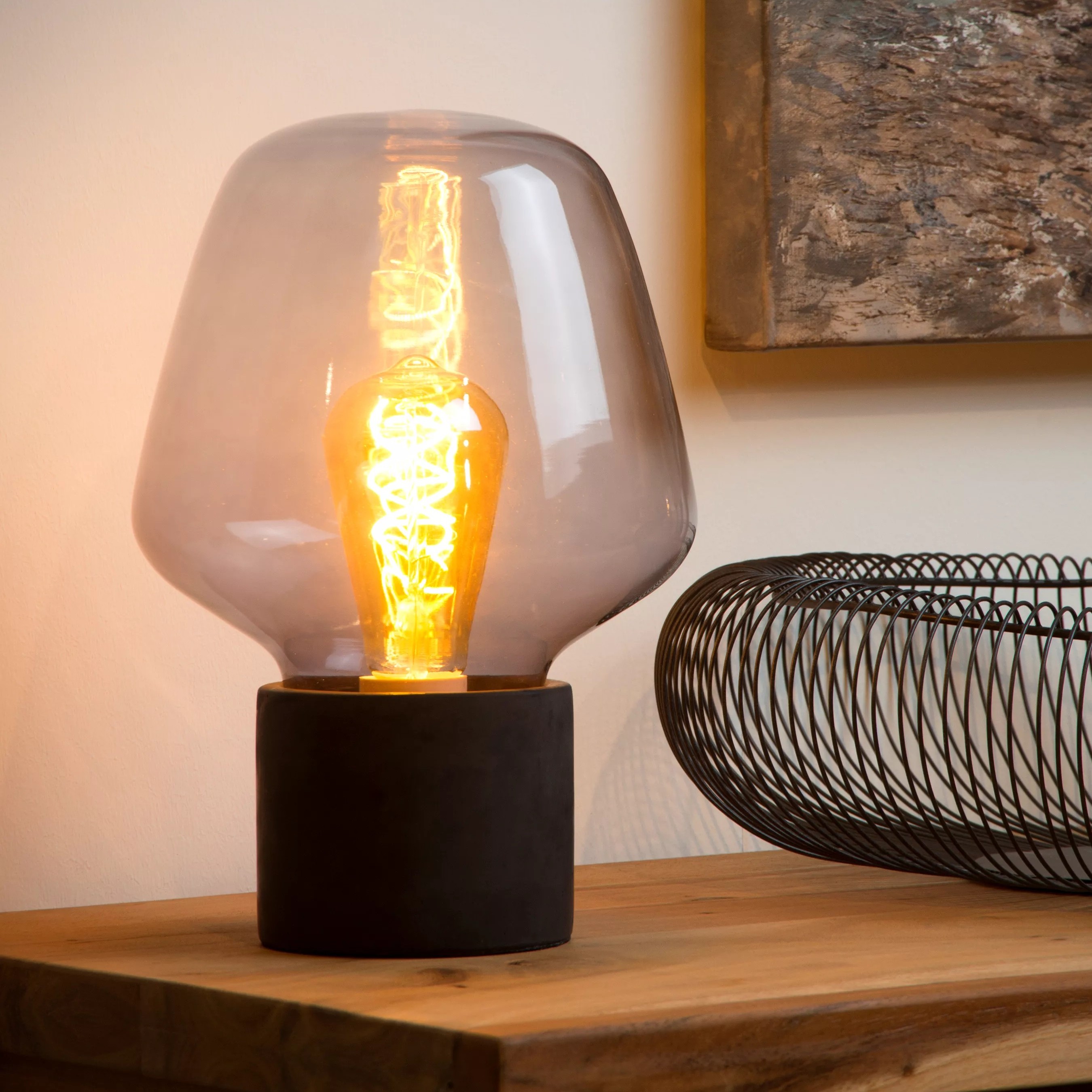 Lucide Becky - lampe à poser - Ø ,5 cm - fumé
