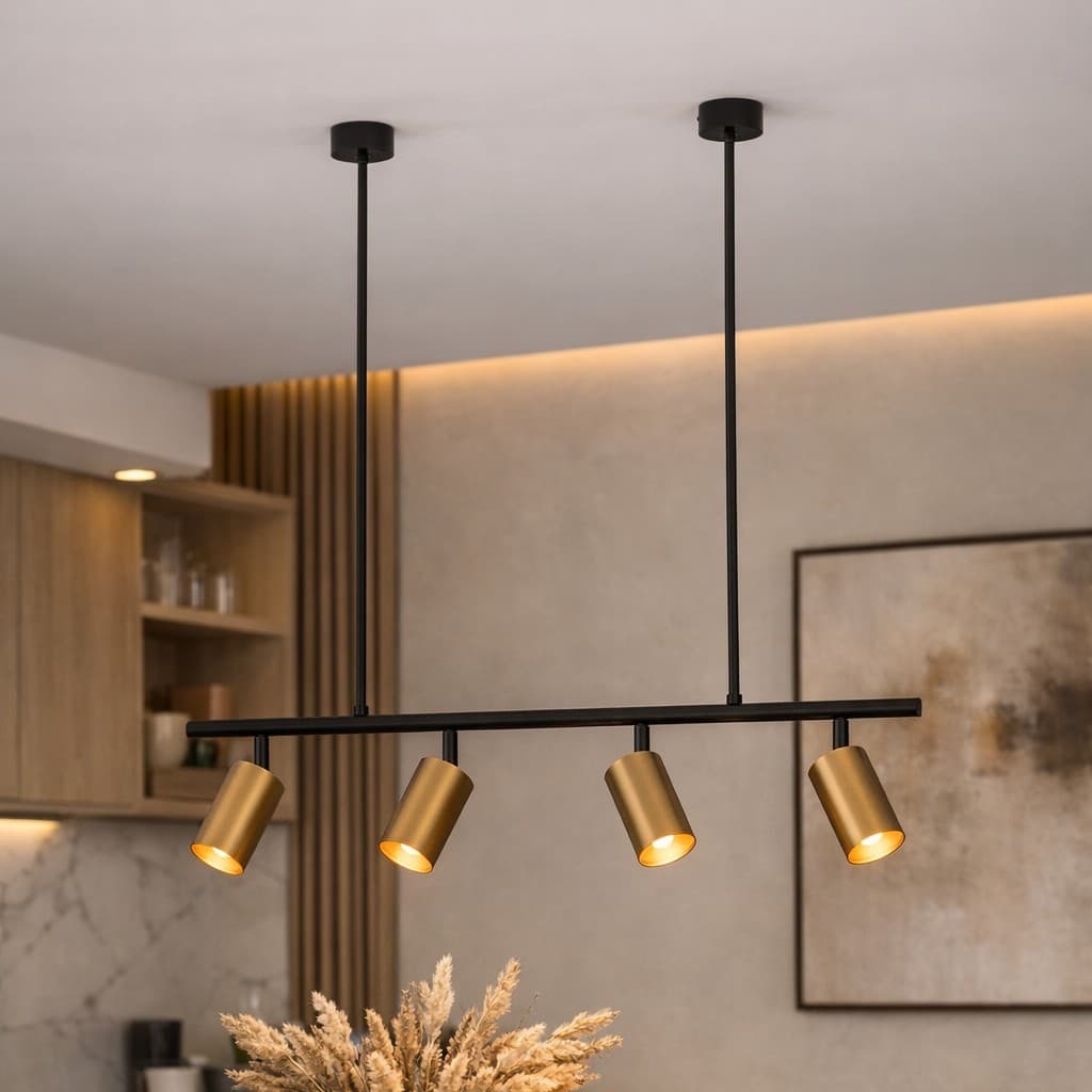 Nova Luce Pogno - suspension - ,5 cm - noir et or