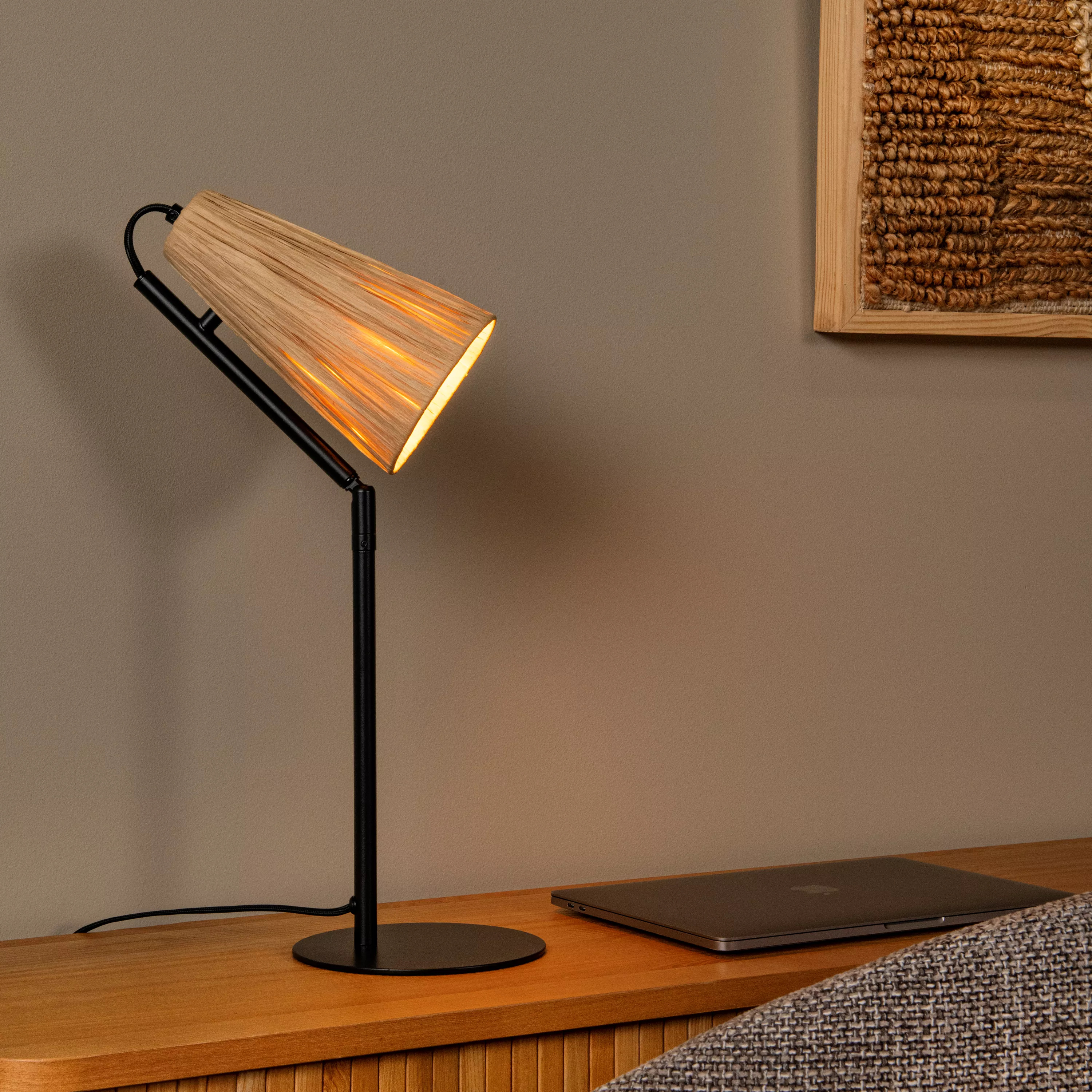 Lucide Bensen - lampe à poser - ,3 x 51,5 cm - naturel