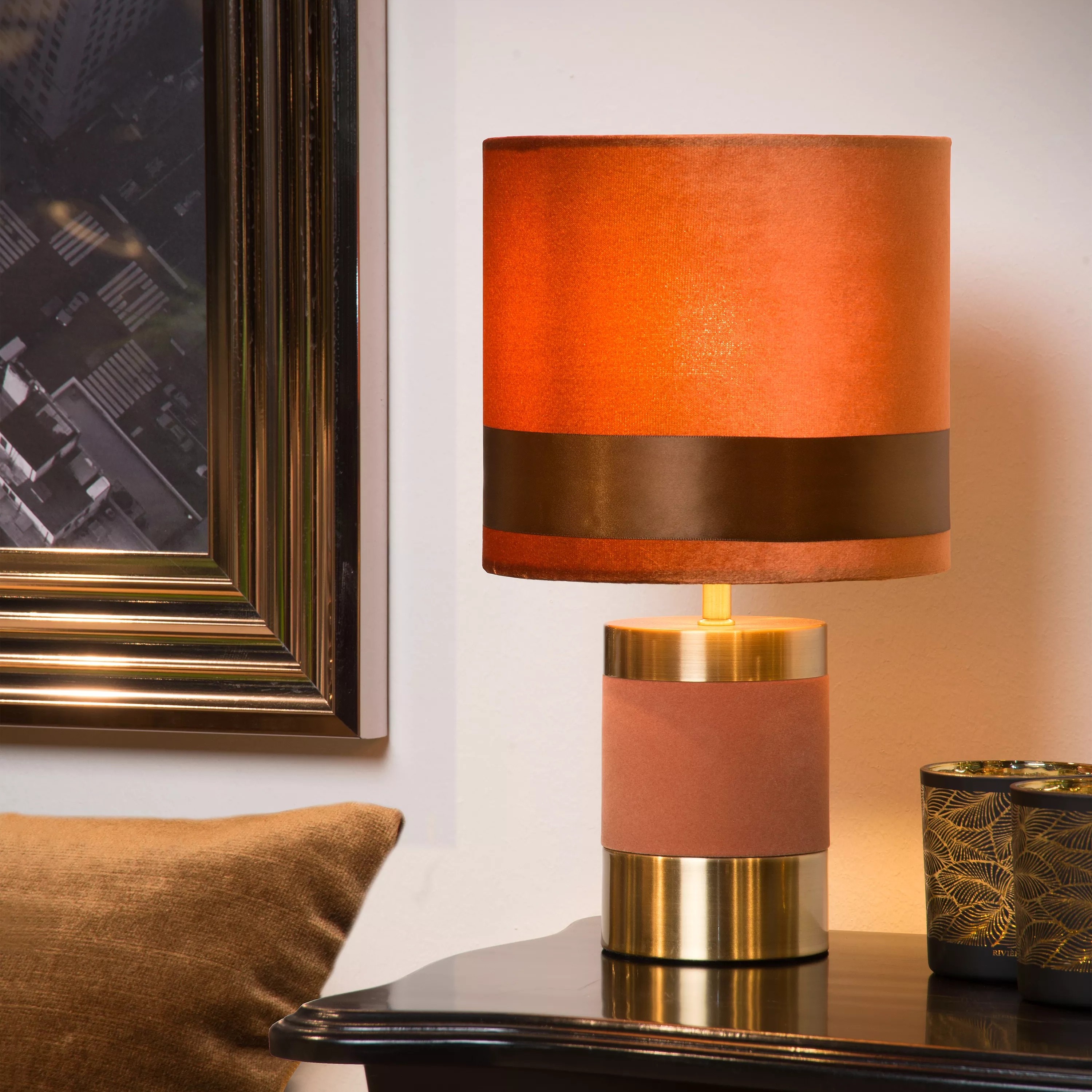 Lucide Extravaganza Frizzle - lampe à poser - Ø cm - brun