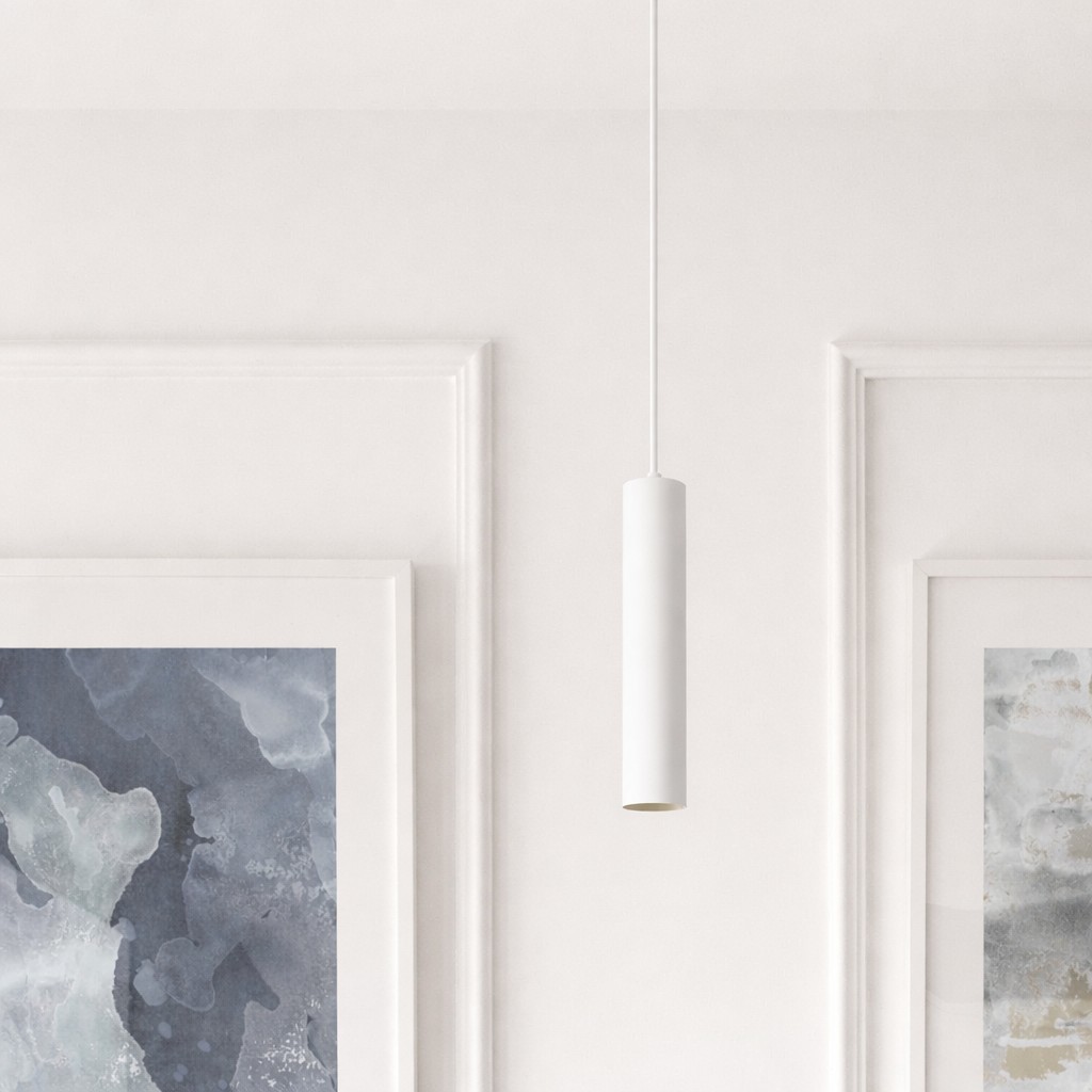 Nova Luce Mare - lampe suspendue - Ø 5,5 x - blanc sablé