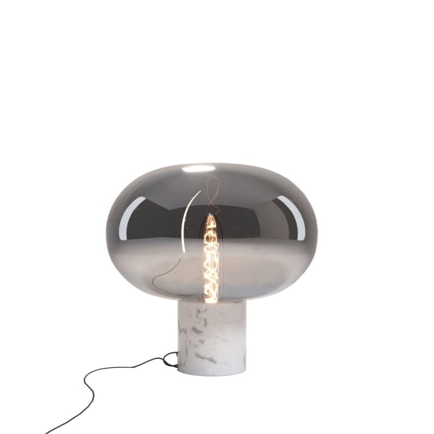 Maxlight Moonstone - lampe à poser - Ø cm - verre fumé et blanc