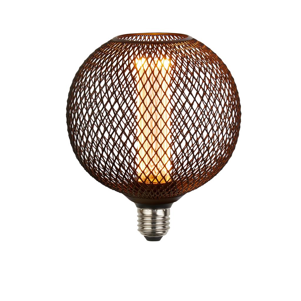 Searchlight Globe à effet grillagé - Ø cm - E27 - 4,5W dimmable - 2700K - noir