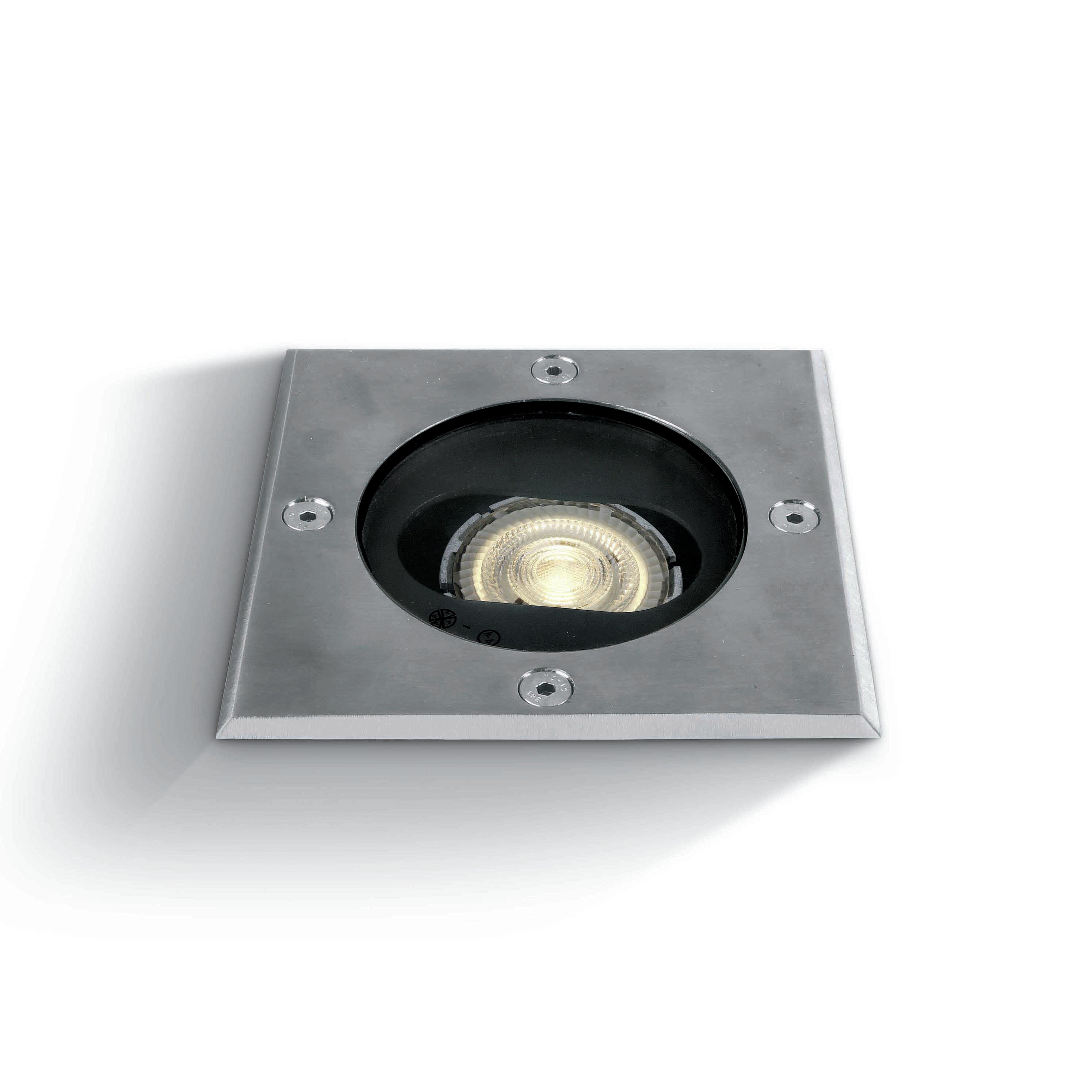 MODÈLE D’EXPOSITION - ONE Light GU10 Inground Adjustable Range - projecteur de sol extérieur - 120 x 120 mm, Ø 115 mm encastré - IP67 - acier inoxydable
