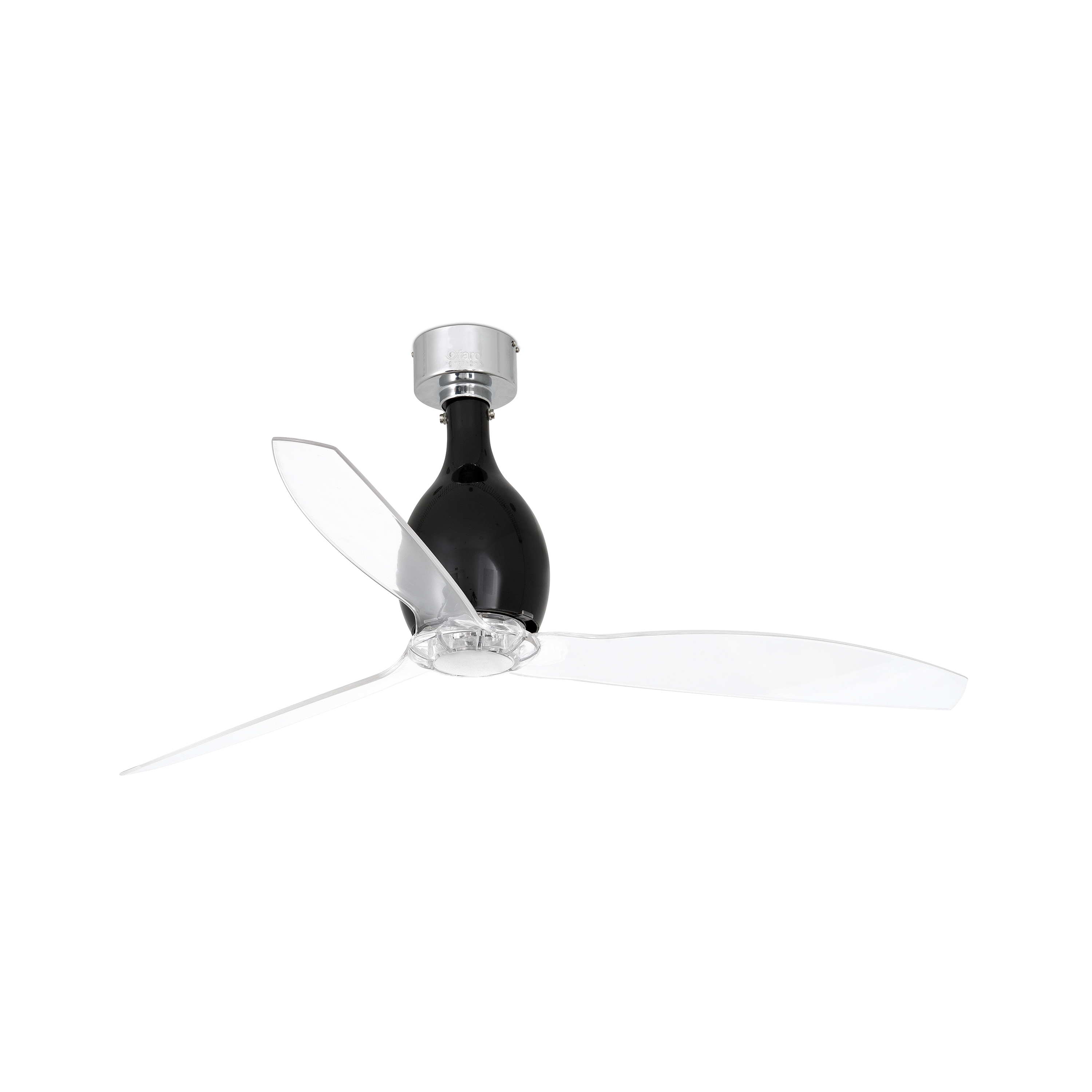 Faro Mini Eterfan - ventilateur de plafond avec télécommande - Ø - noir mat et transparent