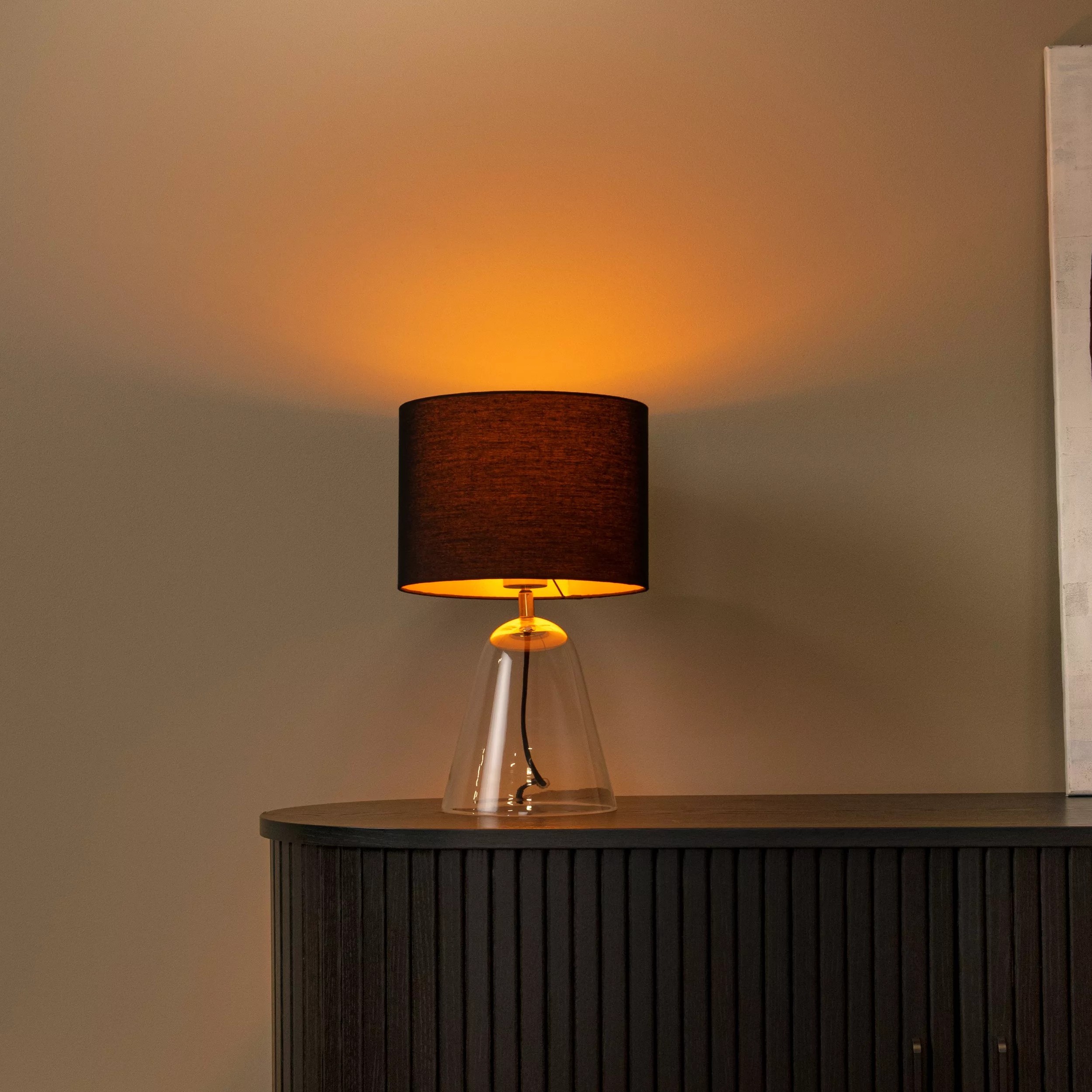 Lucide Campana - lampe à poser - Ø ,5 cm - noir et transparent