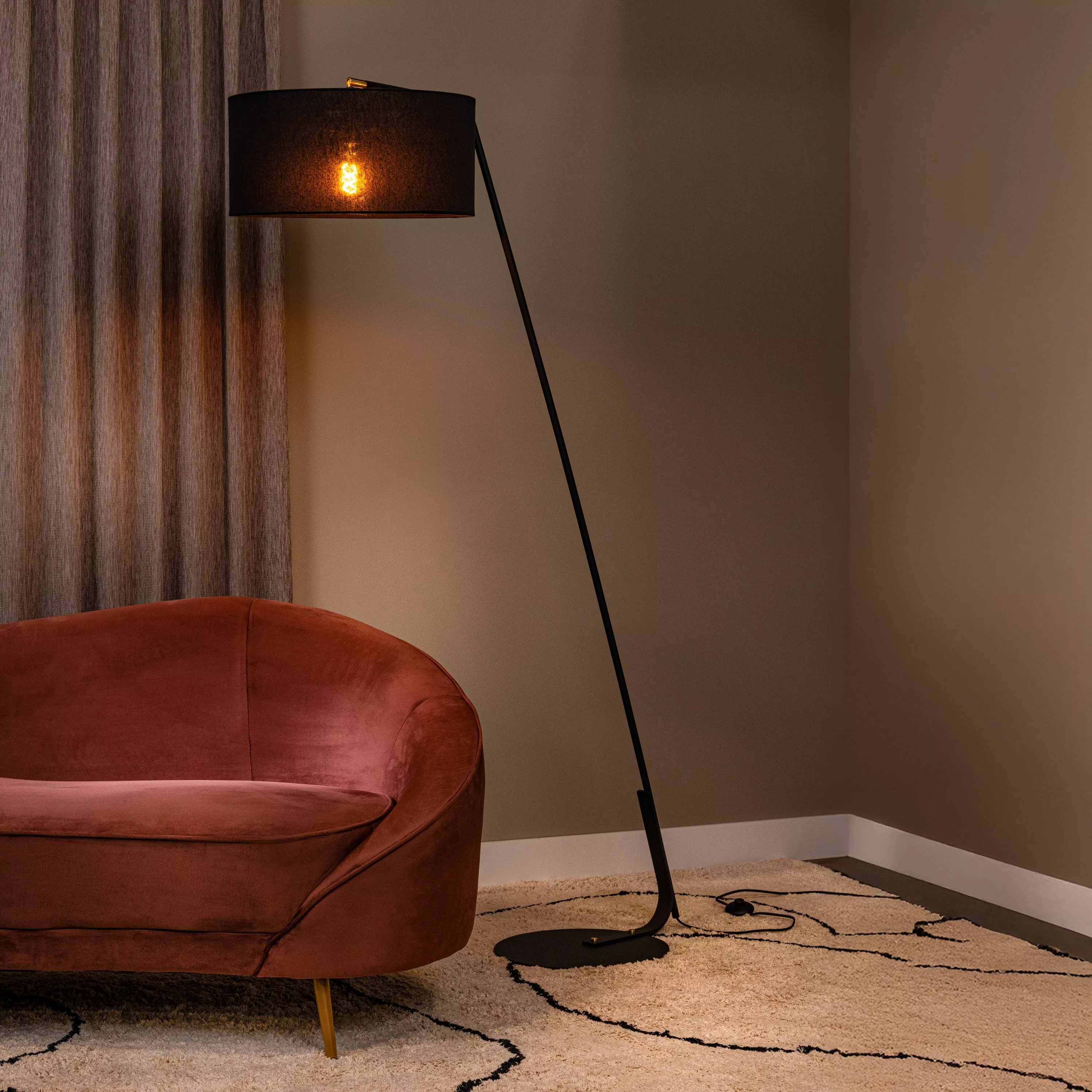 Lucide Kelso - lampadaire - - noir