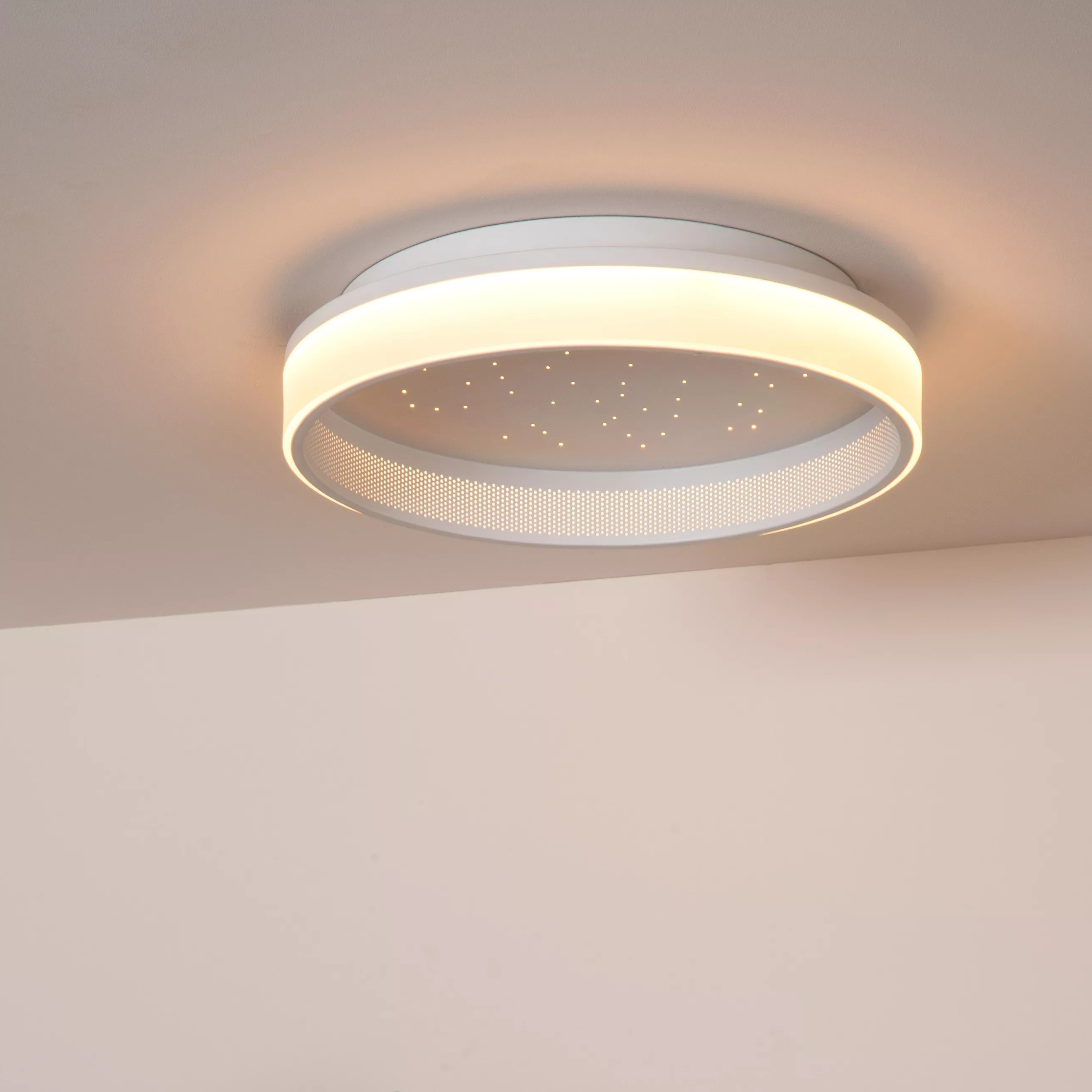 Lucide Estreja - plafonnier avec télécommande - Ø cm - 40W + 10W LED inclus - blanc