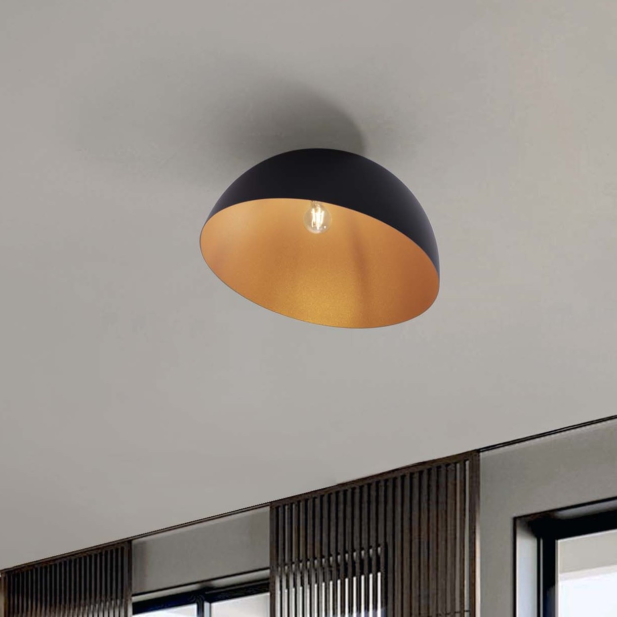 Nova Luce Onia - plafonnier - Ø cm - noir sablé et or — vue 3