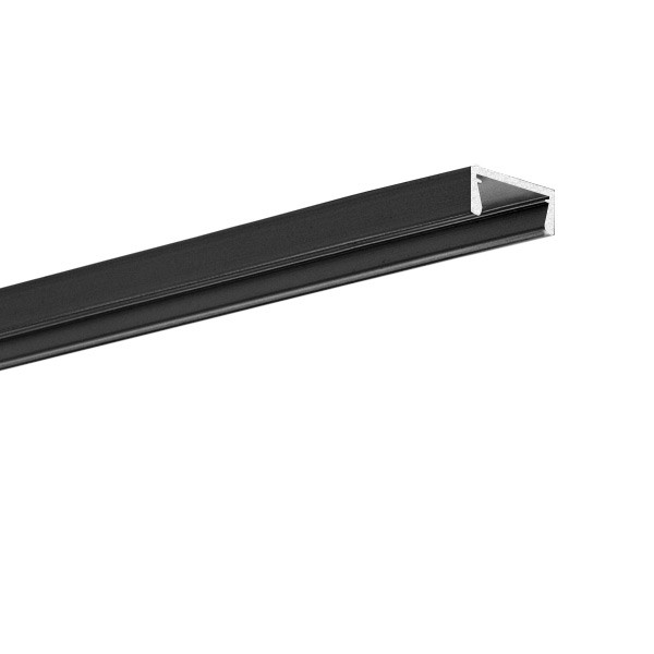 Klus MICRO-PLUS - Profilé LED - 1,6 x 0,6 cm - noir
