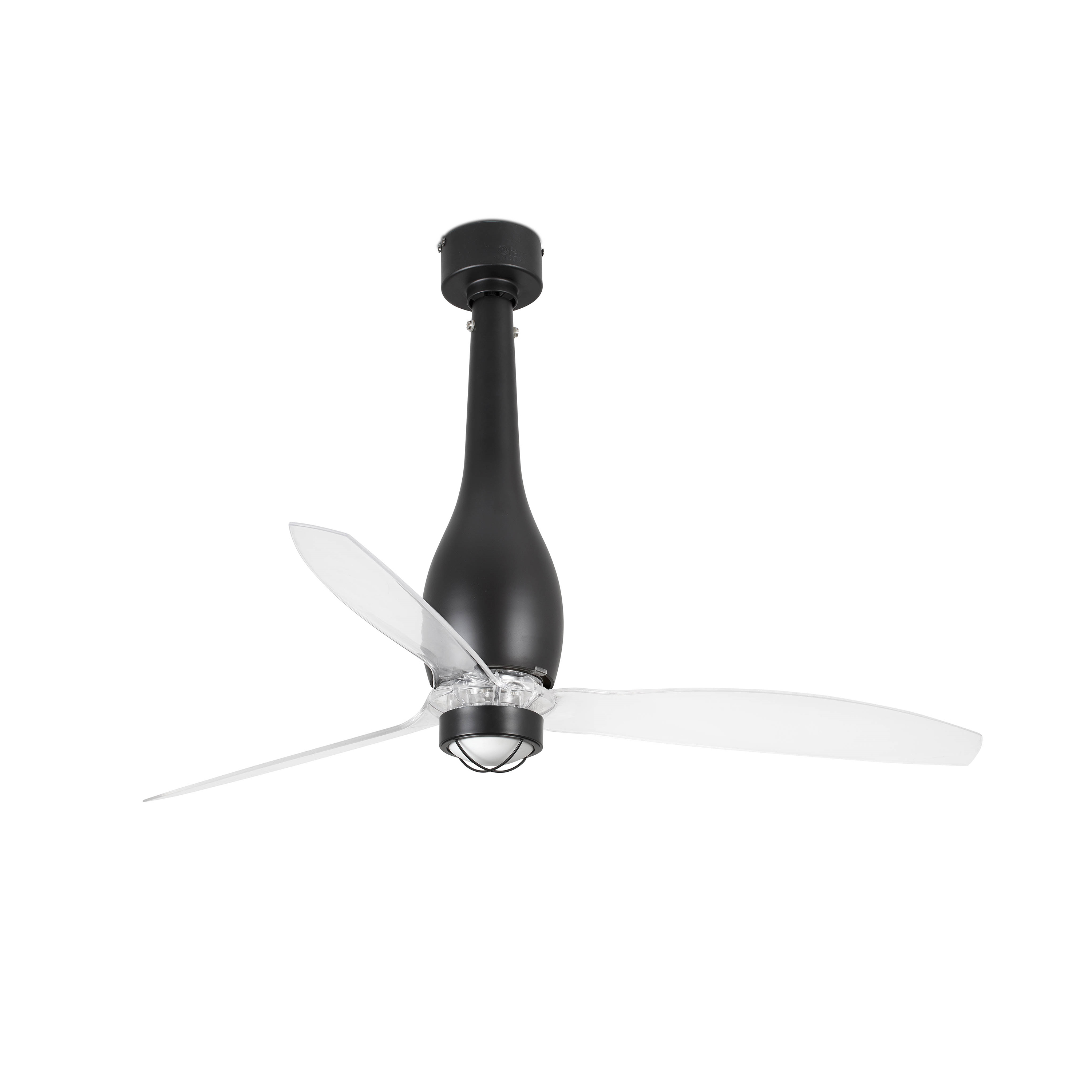 Faro Eterfan - ventilateur de plafond avec lumière et télécommande - Ø - 17W LED inclus - noir mat et transparent