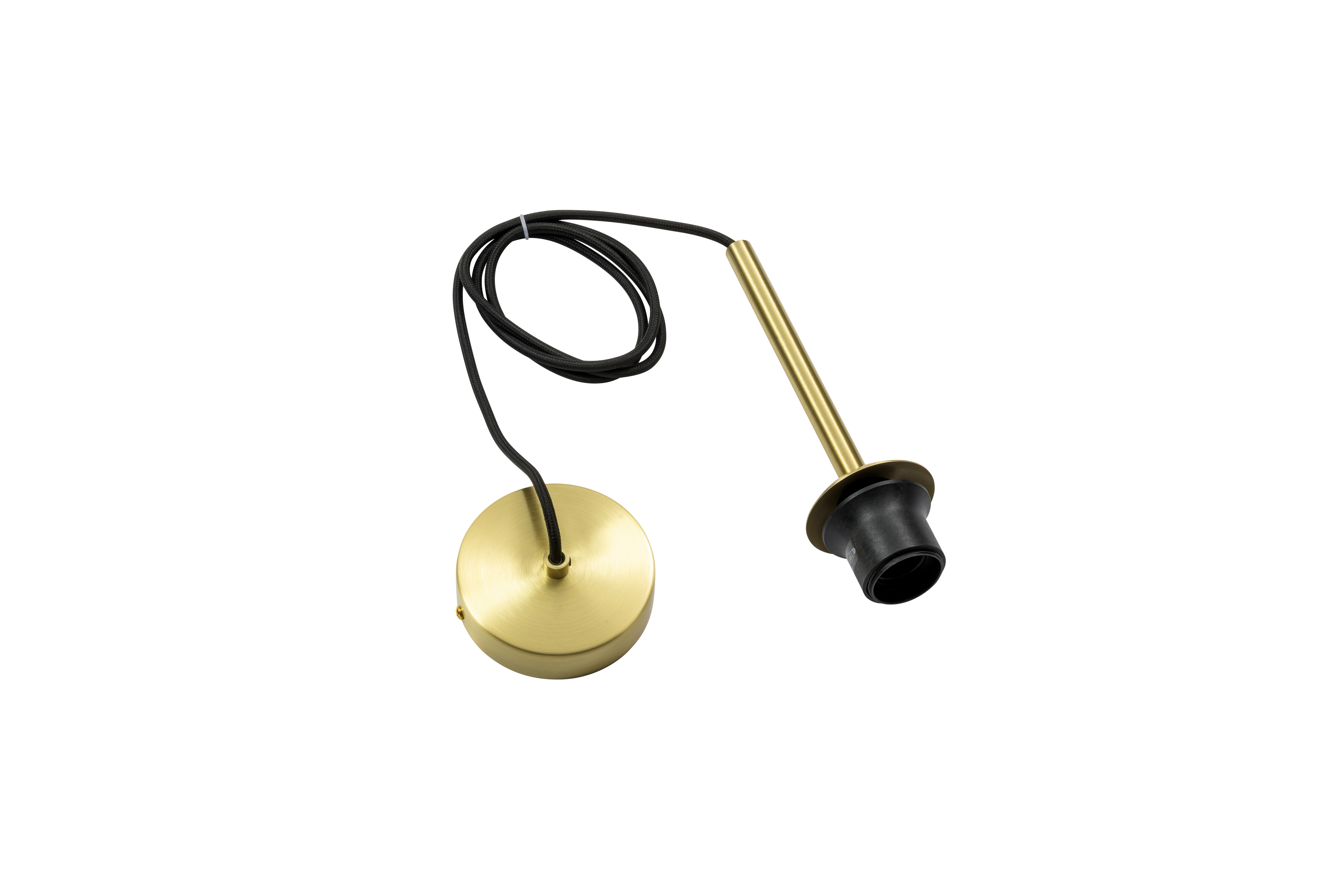 Artdelight Tube - suspension avec câble textile - Ø cm - or mat et noir