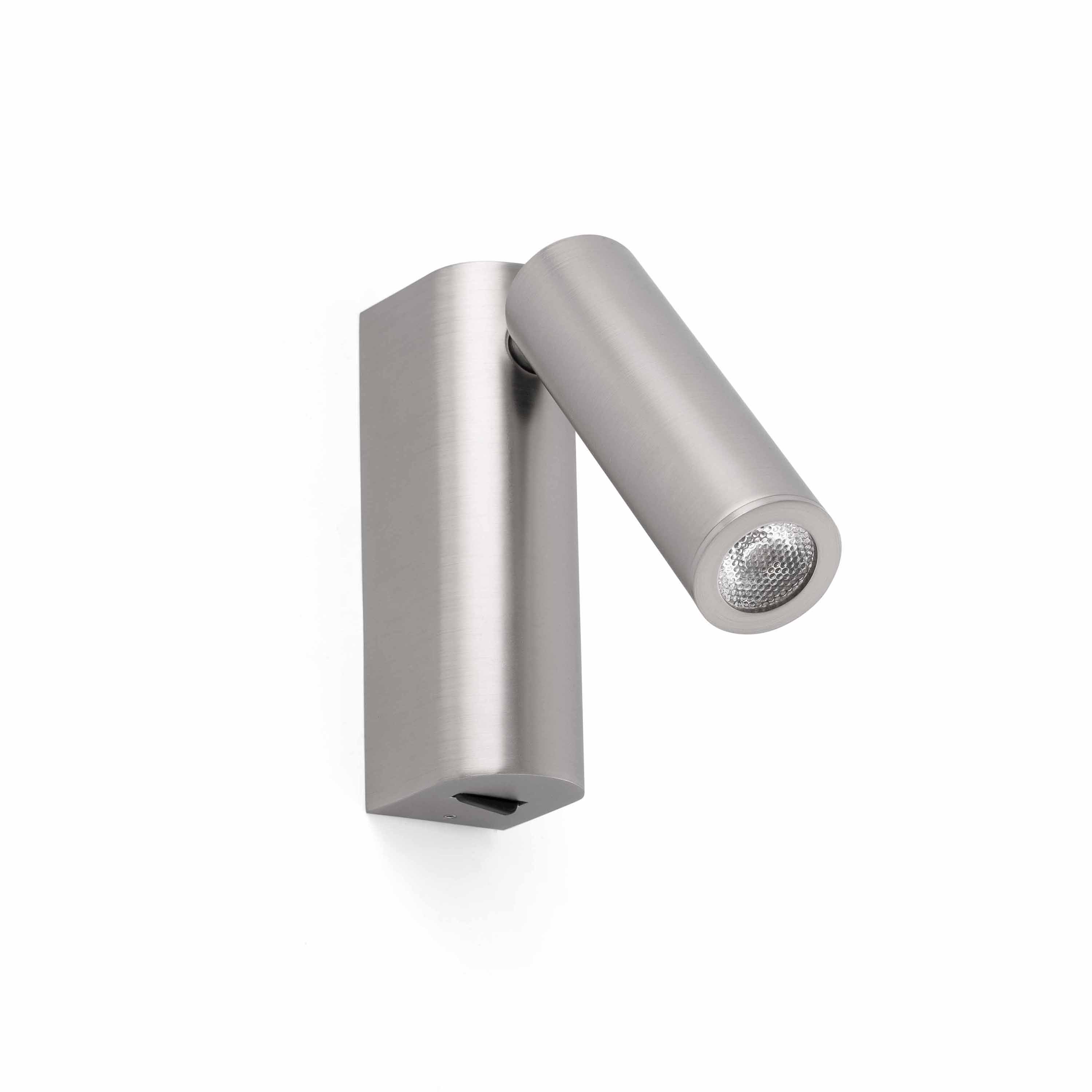 Faro Rob - applique murale avec interrupteur - 3,5 x 15,5 x - 3W LED inclus - nickel satiné