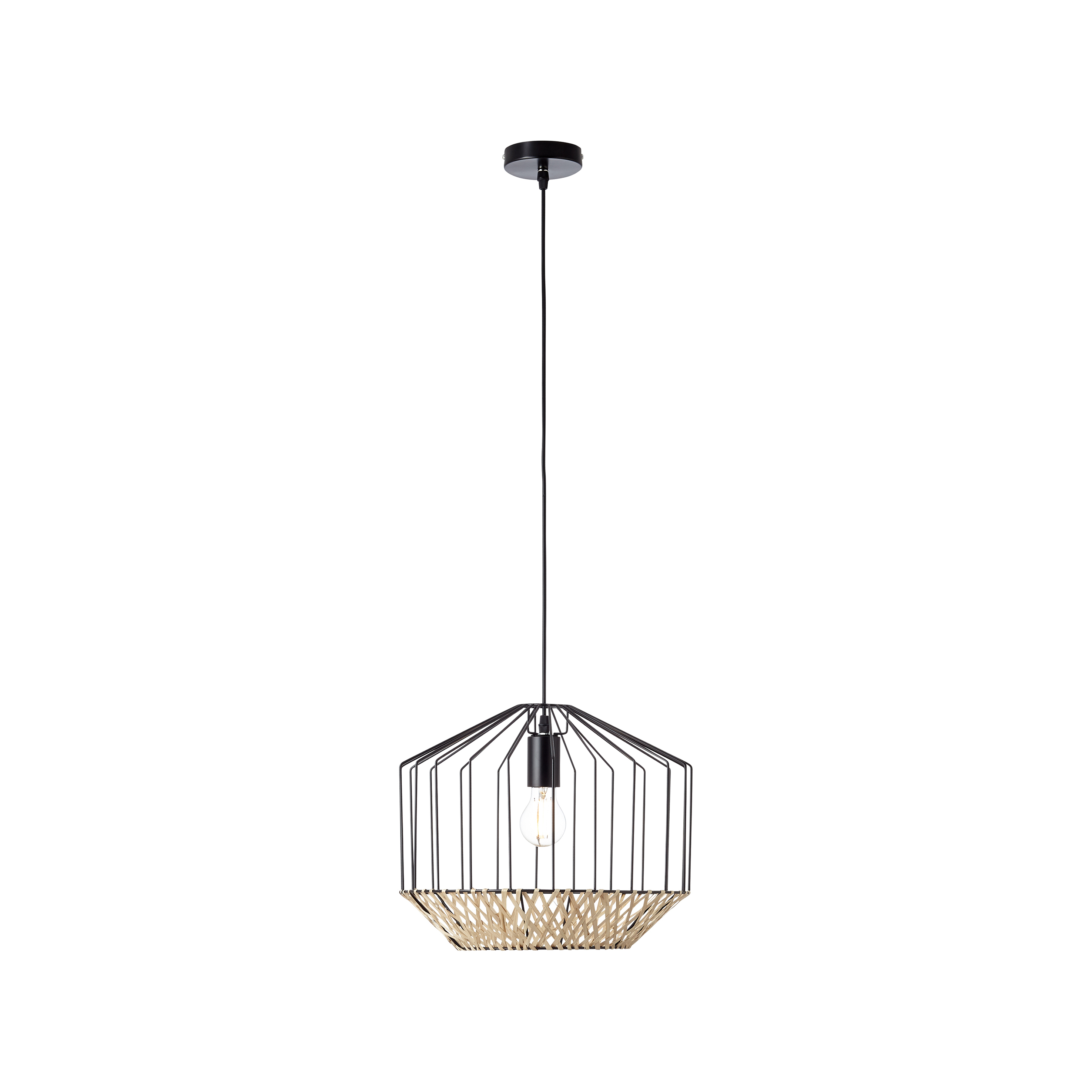 Brilliant Templo - lampe suspendue - Ø cm - noir et marron clair