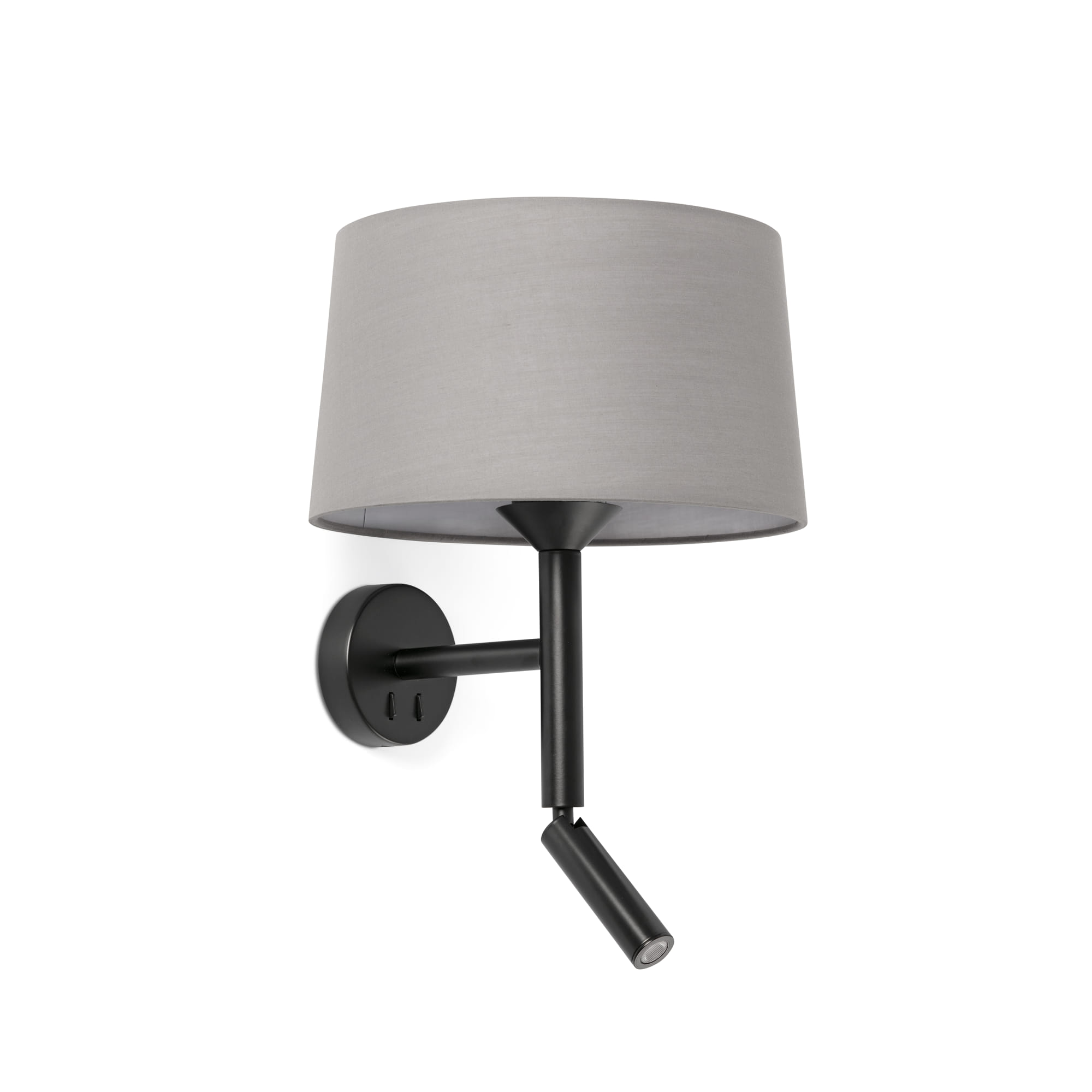 Faro Windsor - applique murale avec lecteur - Ø ,9 x 26,5 cm - noir mat et gris