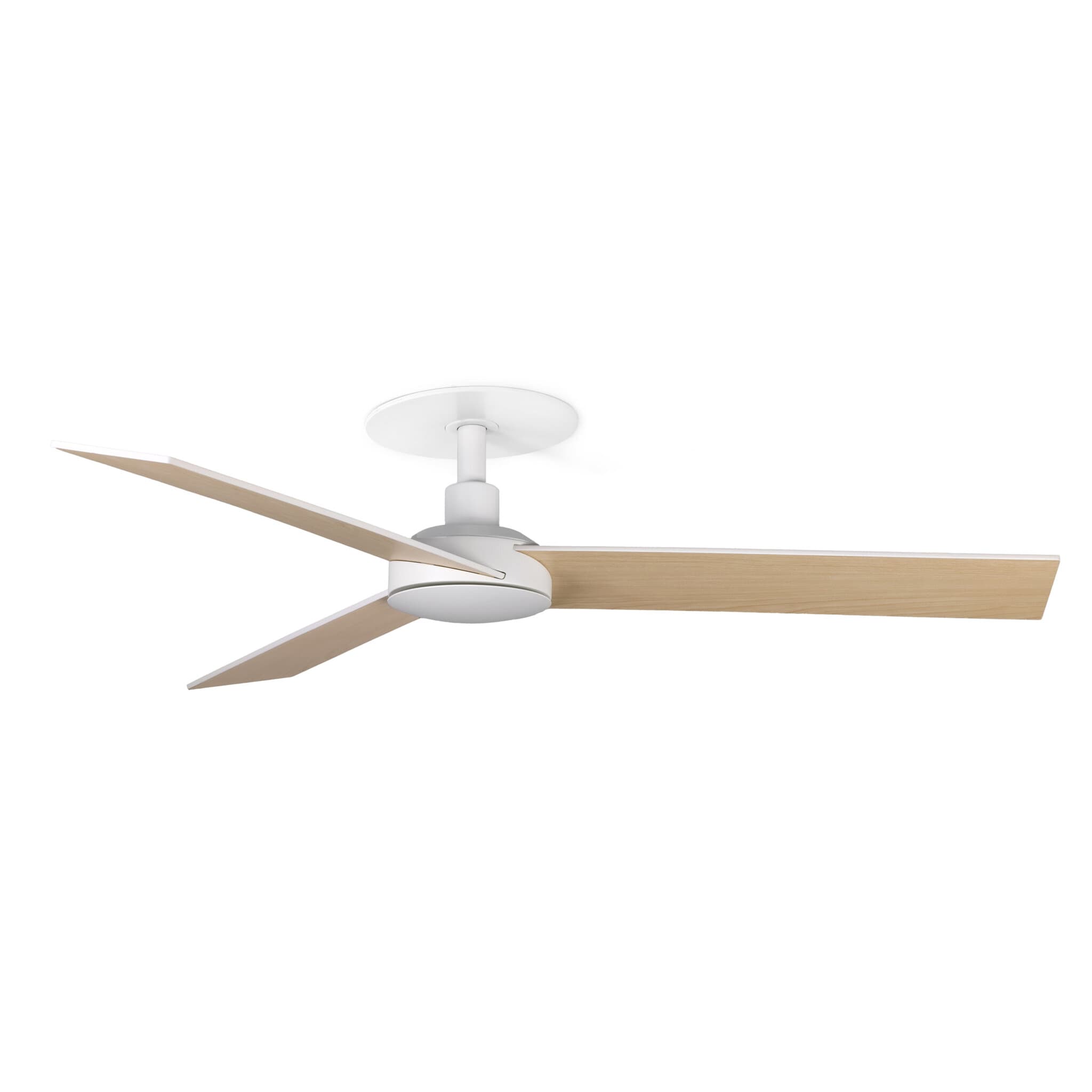 Faro Rudder S - ventilateur de plafond avec rosace encastrée - Ø - blanc mat et frêne