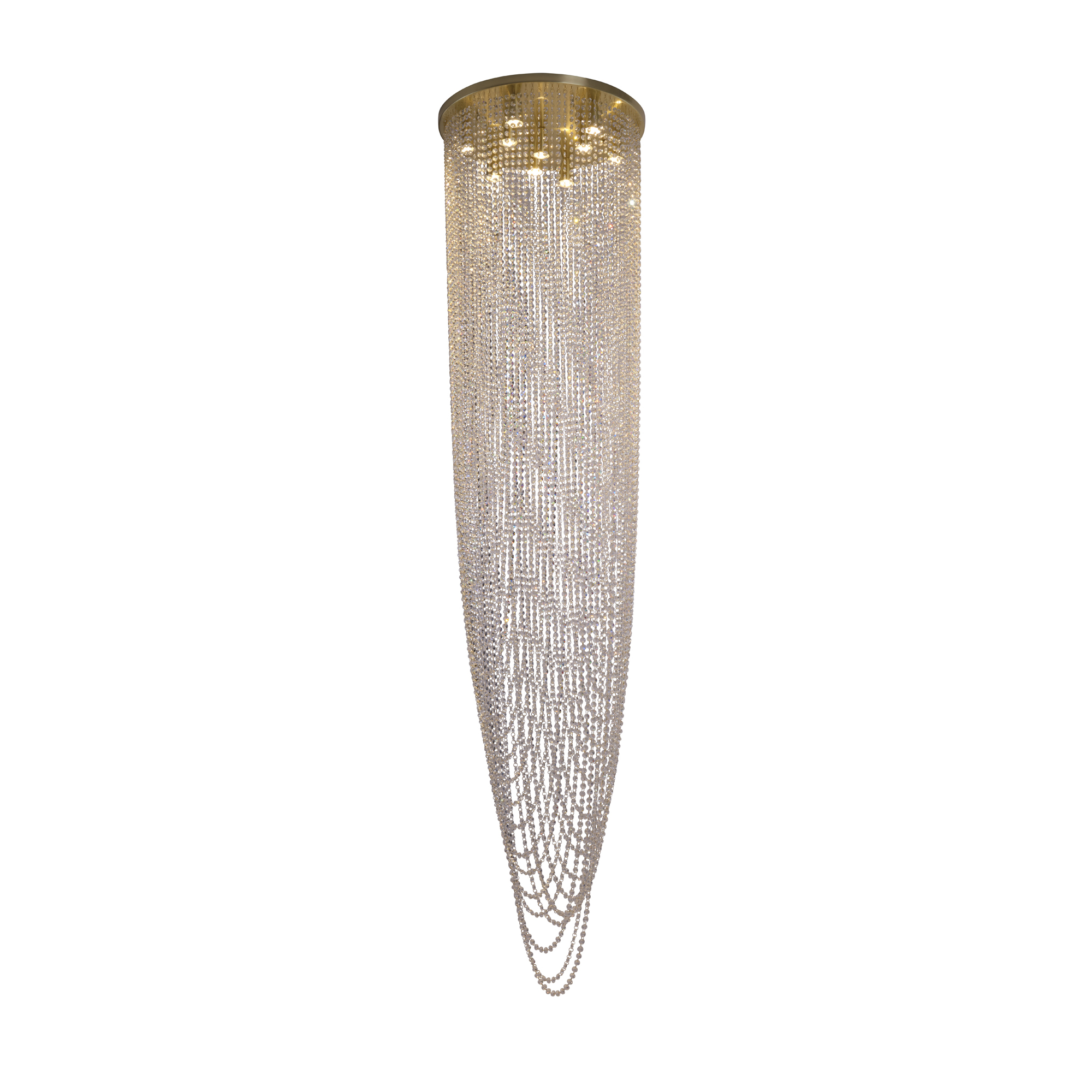 Searchlight Swoop - lampe suspendue - Ø cm - laiton satiné et transparent