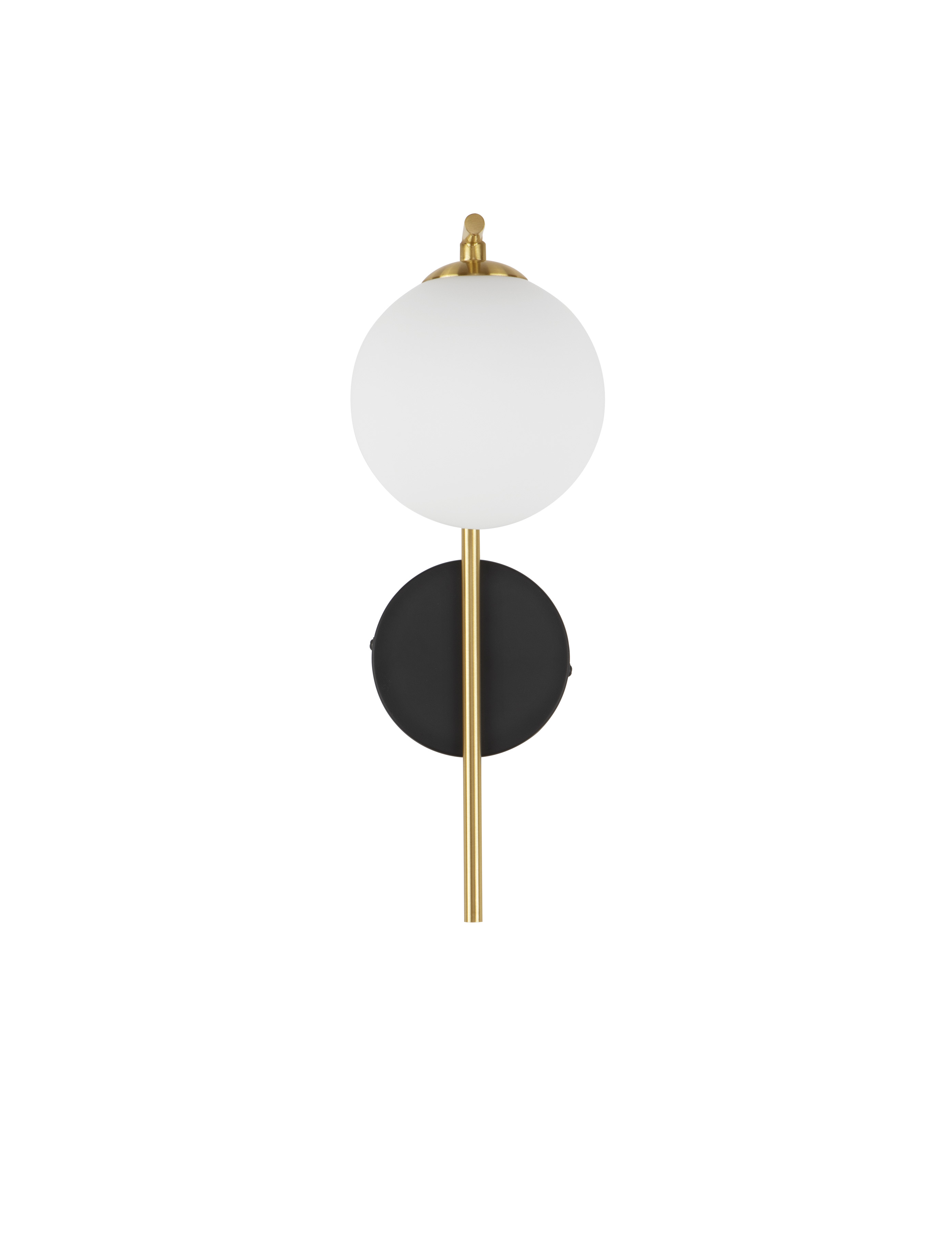 Nova Luce Savoy - applique murale - Ø cm - satin doré, noir mat et blanc opale