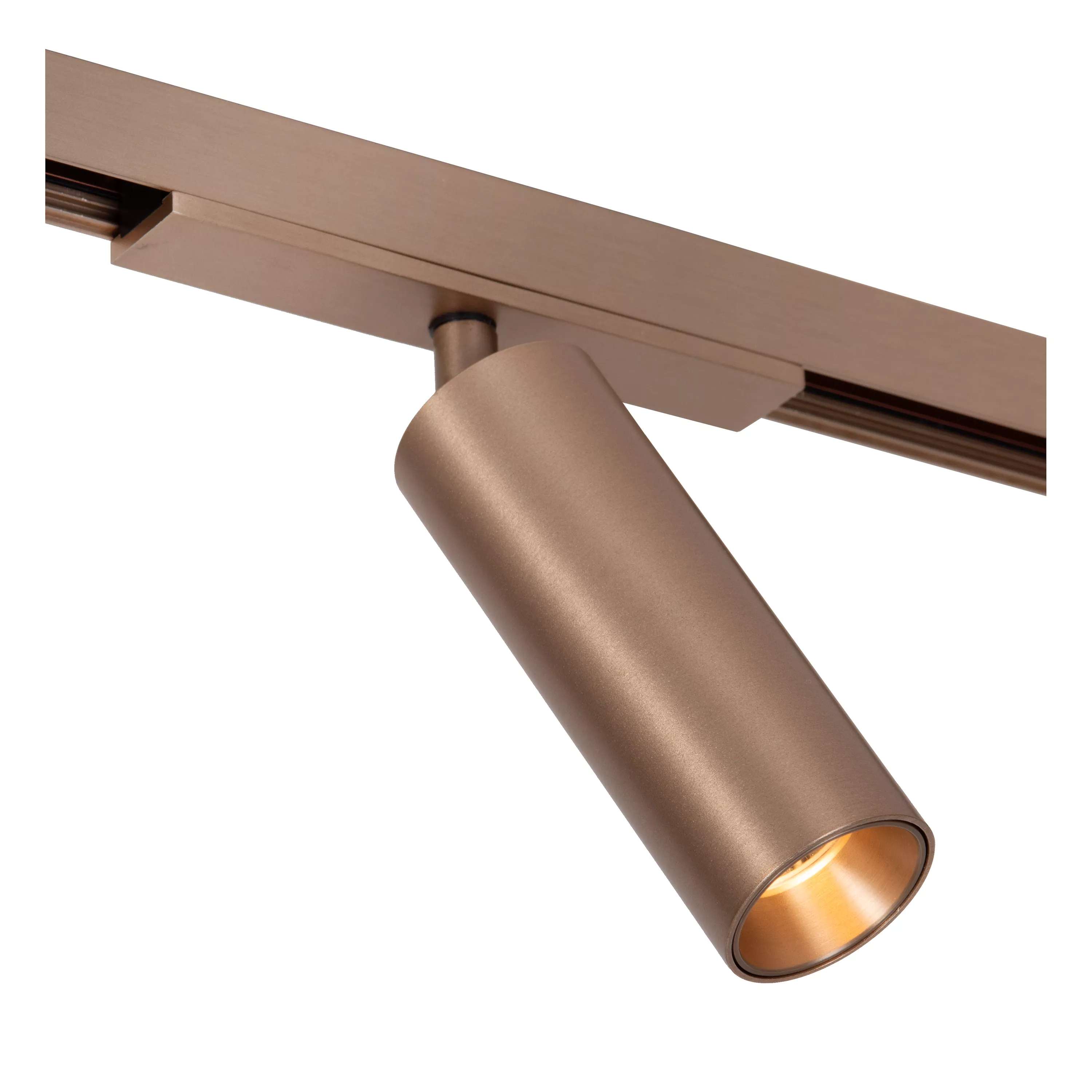 Lucide Linial Lux - système de rails magnétiques - spot sur rail - Ø 4,5 x - LED 10W incl. - Fonction de gradation et couleur de lumière réglable via l"application - champagne