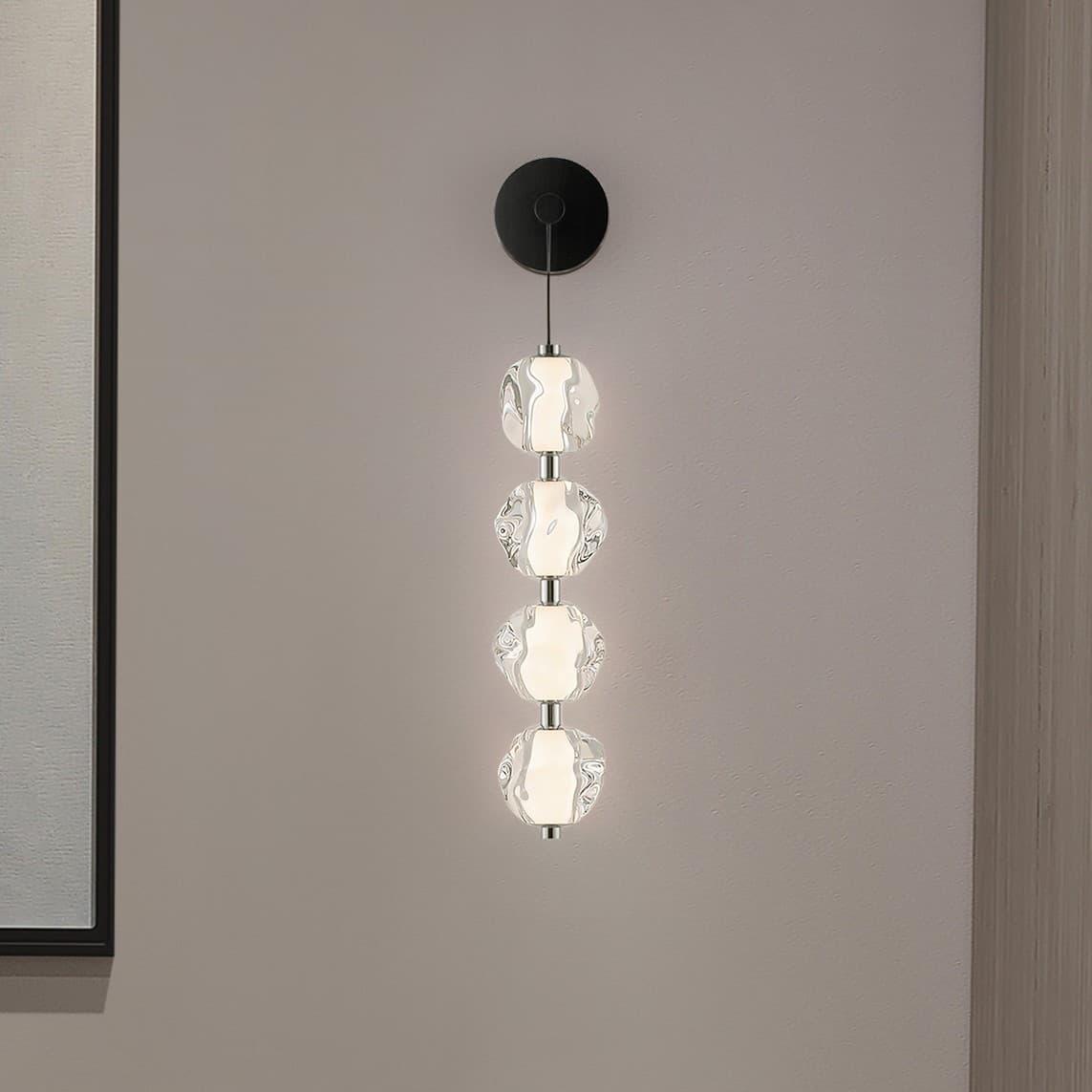 Nova Luce Ifos - applique murale - Ø x 13,5 cm - 17W dimmable LED inclus - noir sablé et métal chromé