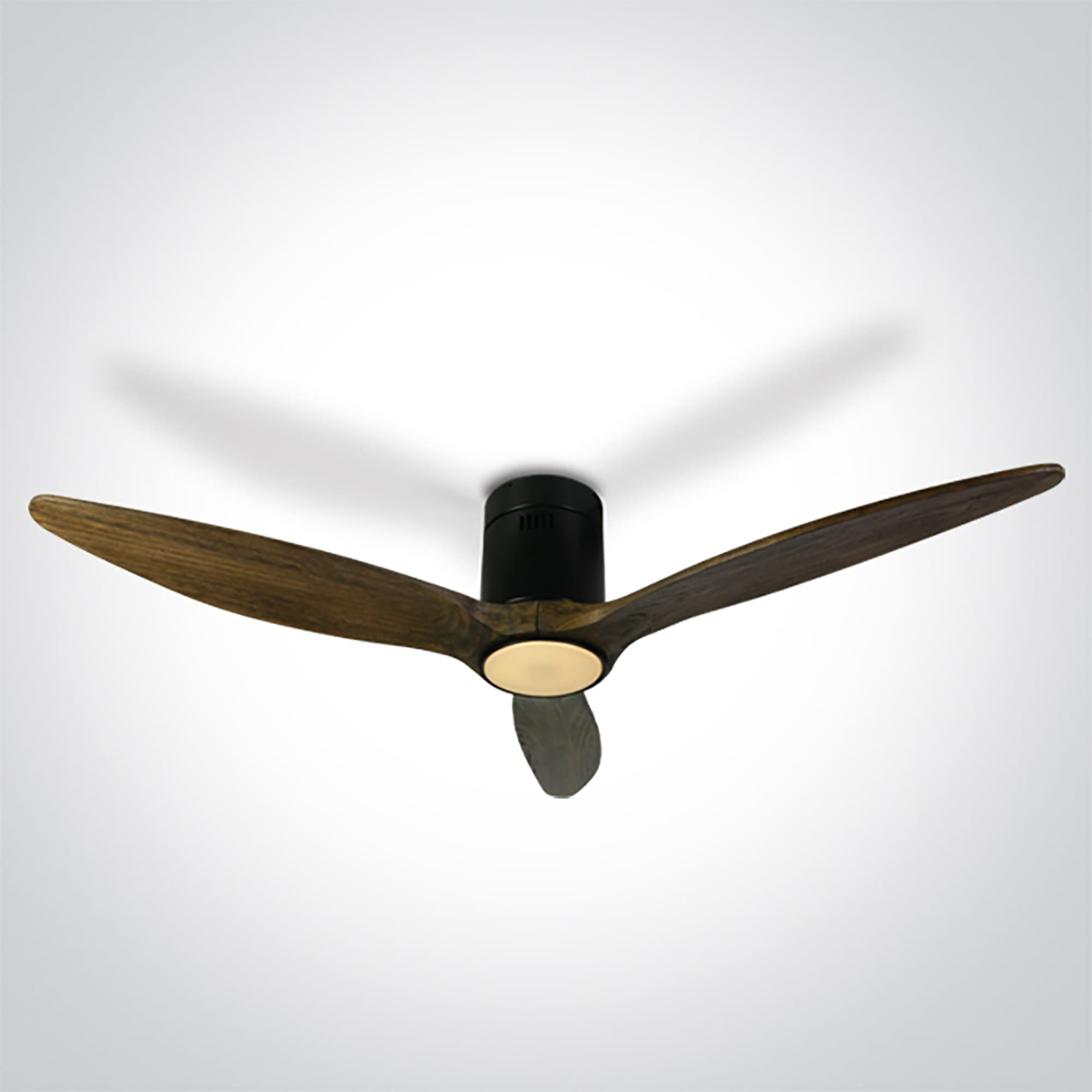 ONE Light Black Body - ventilateur de plafond avec lumière et télécommande - Ø cm - noir et brun foncé