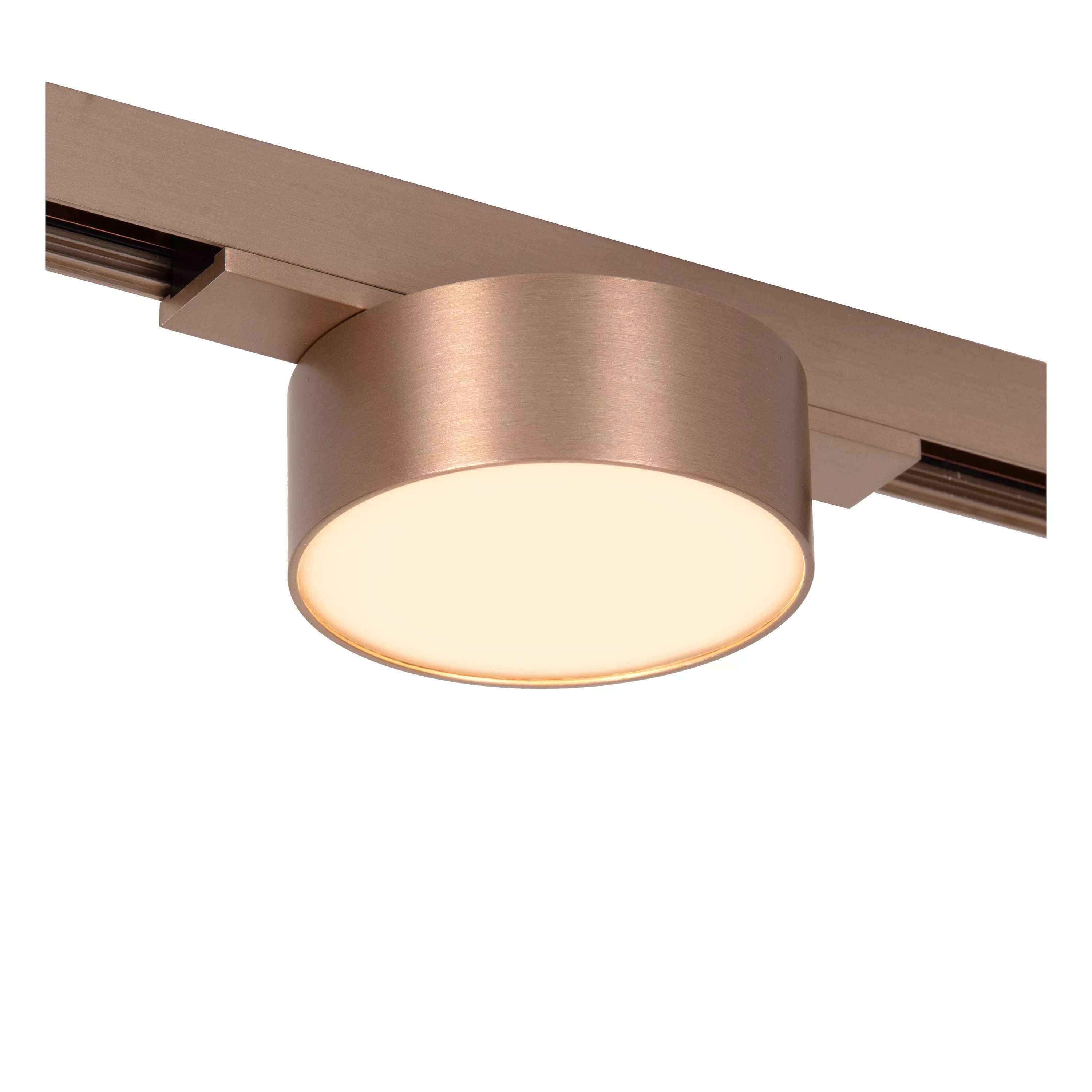 Lucide Linial Fixt - système de rails magnétiques - spot sur rail - Ø 7,4 x 4,5 cm - LED 6W incl. - Fonction de gradation et couleur de lumière réglable via l"application - champagne