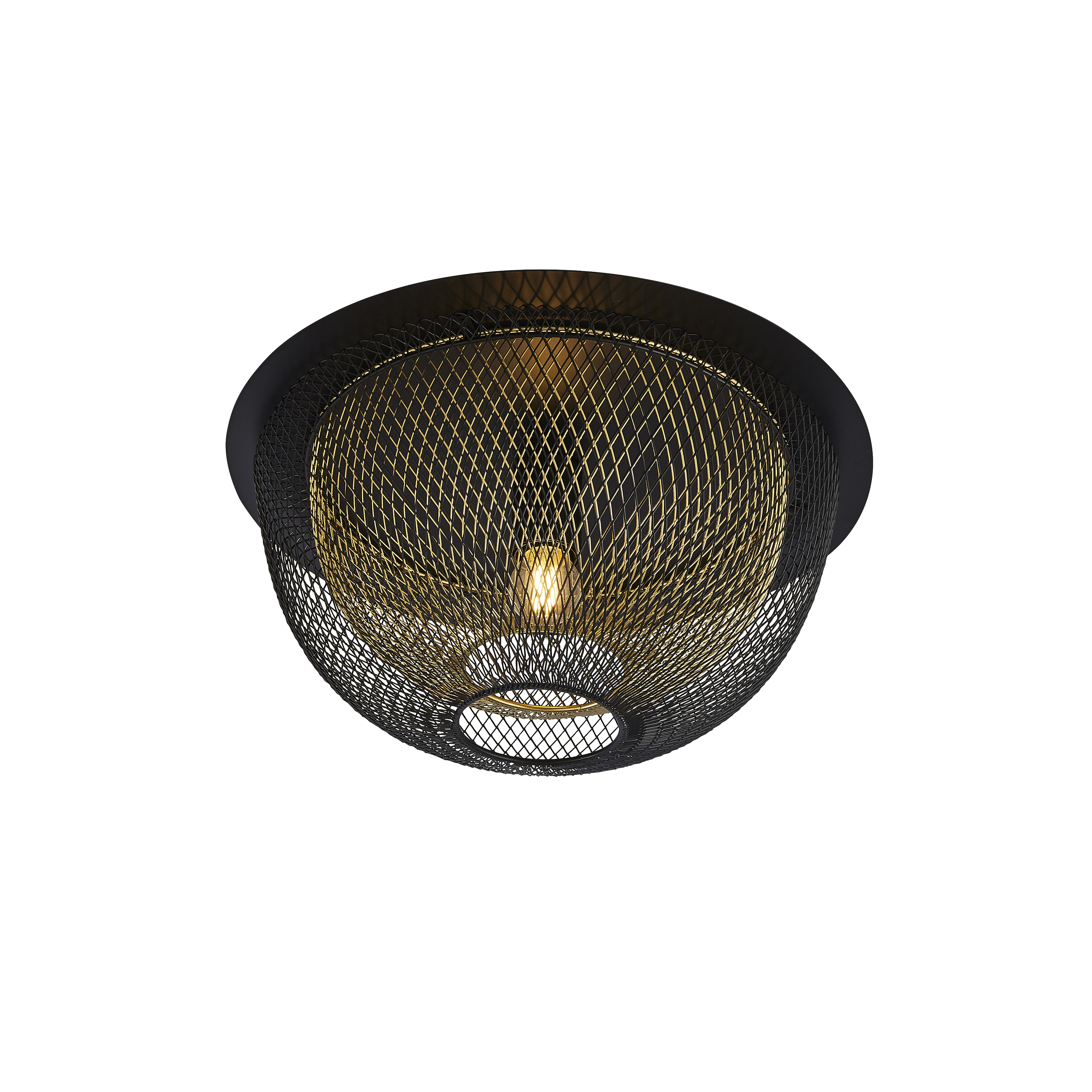 Searchlight Honeycomb - plafonnier - Ø cm - noir mat et or