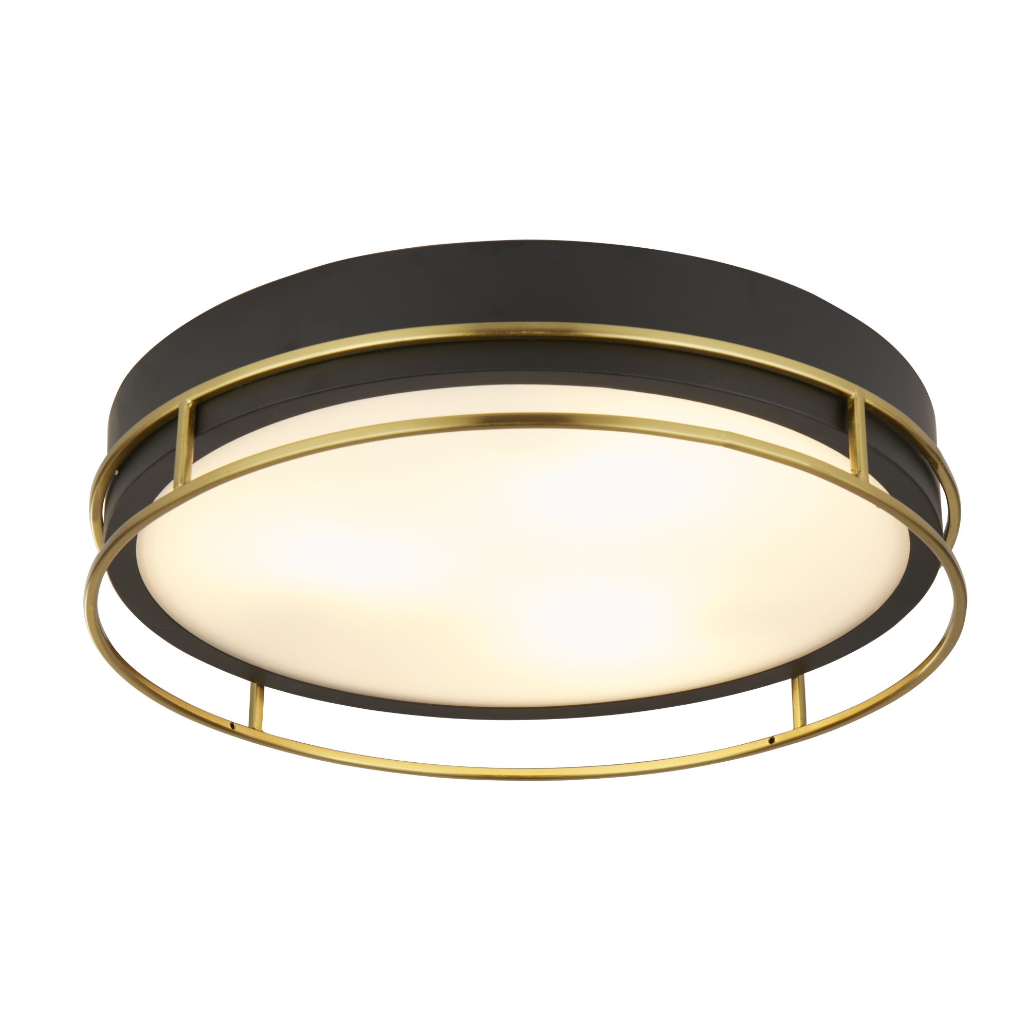 Searchlight Phoenix - plafonnier - Ø cm - IP44 - noir et laiton