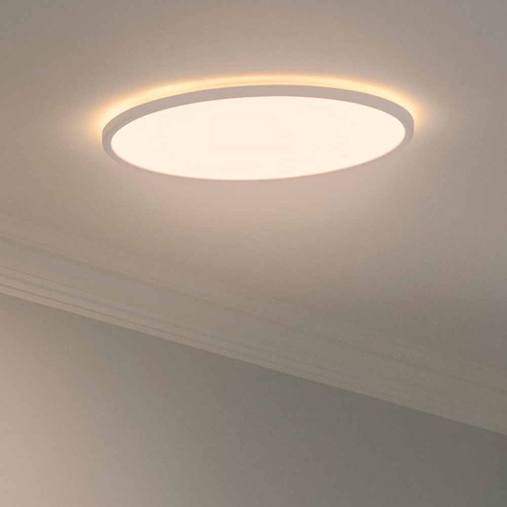 Nordlux Oja - plafonnier - Ø 42,4 x 2,3 cm - 3 niveaux Moodmaker Fonction SceneSelect (3000K-4000K) - 19W LED inclus - blanc