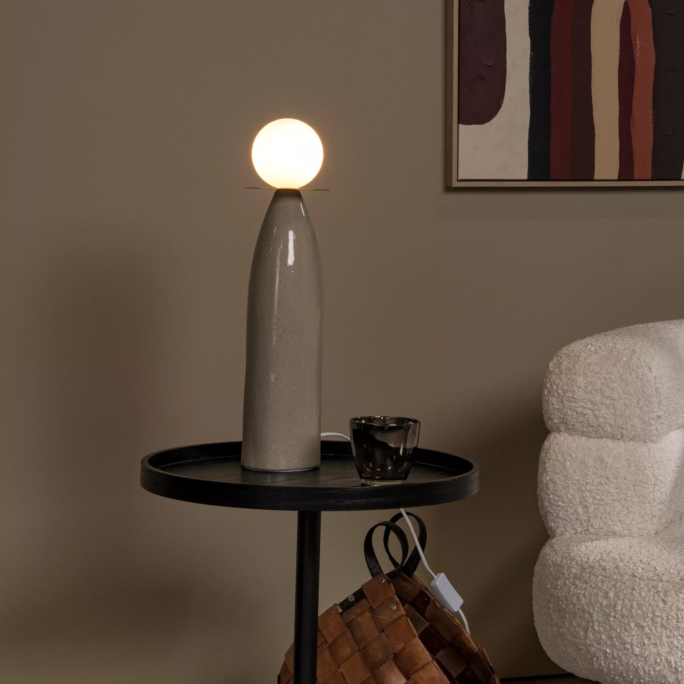 Lucide Figaro - lampe à poser - Ø ,8 cm - gris