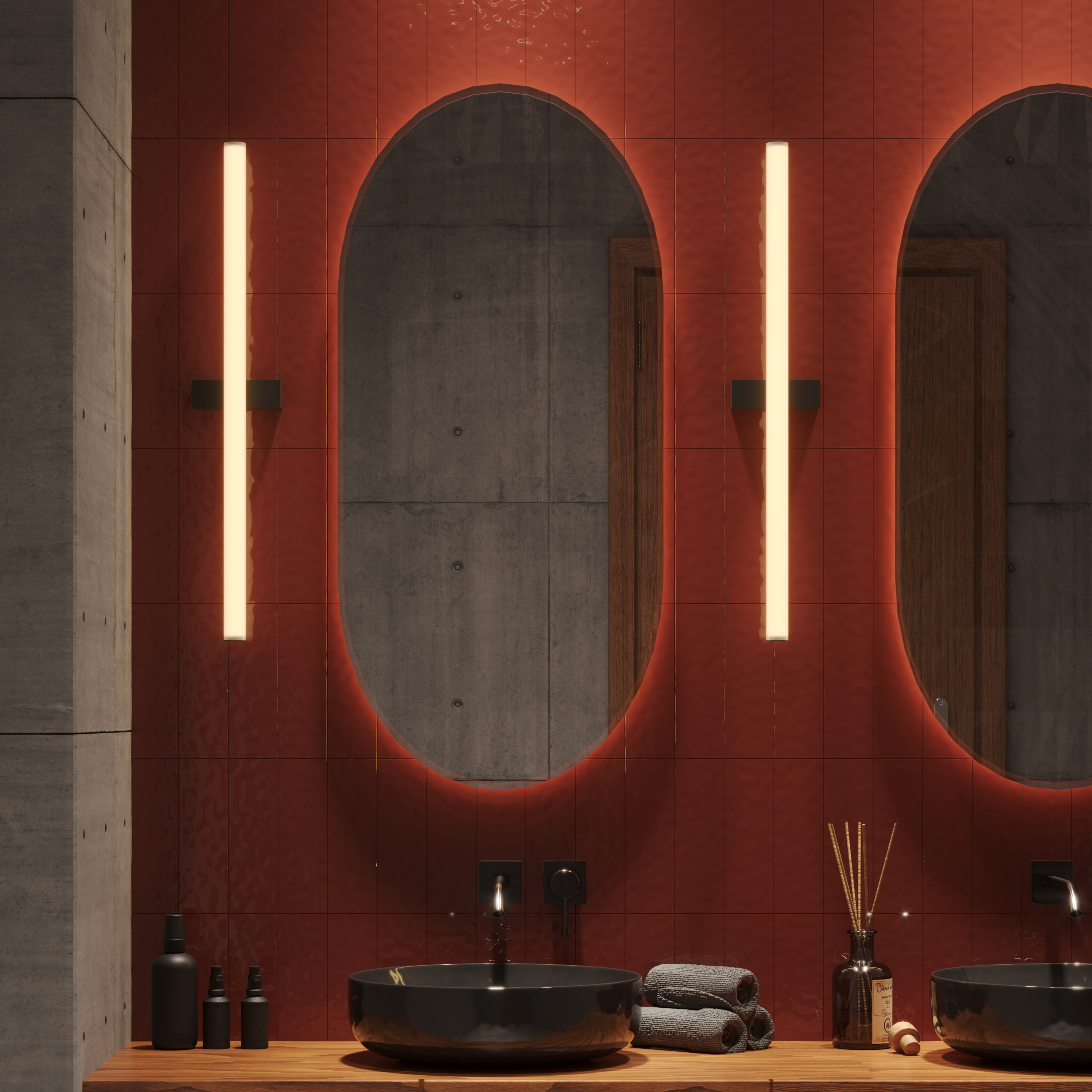 Maxlight Thora - applique murale - x 8,5 cm - LED dimmable 18W incluse - IP44 - noir