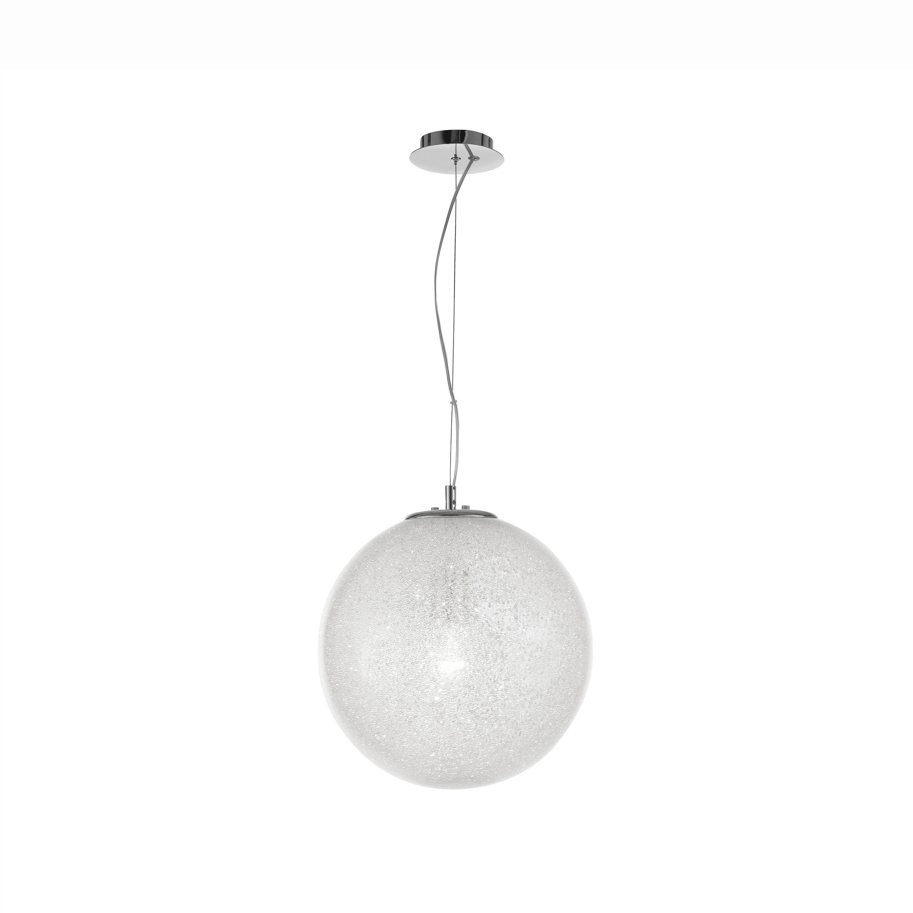 Nova Luce Frozen - lampe suspendue - Ø cm - transparent et chromé