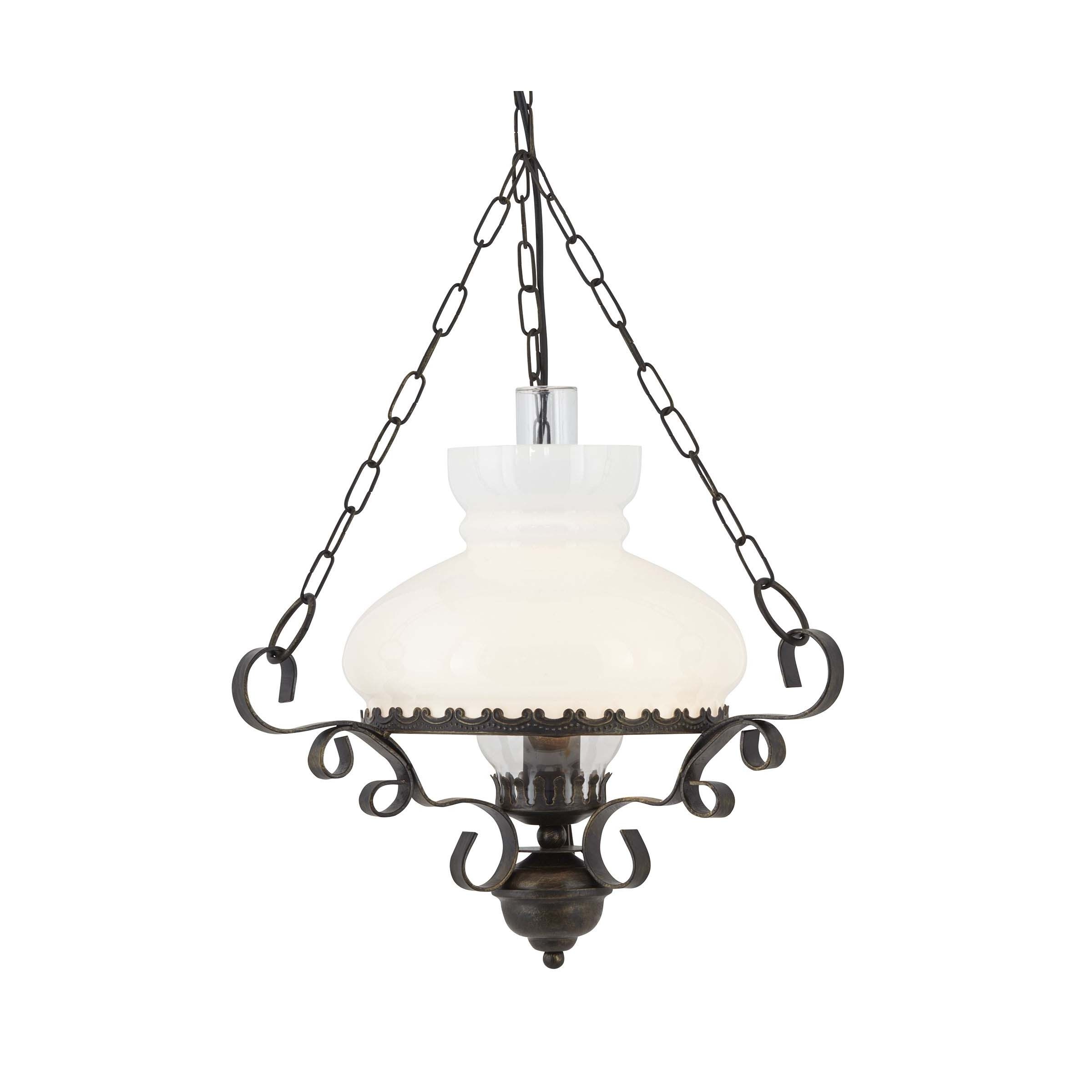Searchlight Hurricane - lampe suspendue - Ø cm - rouille et opale