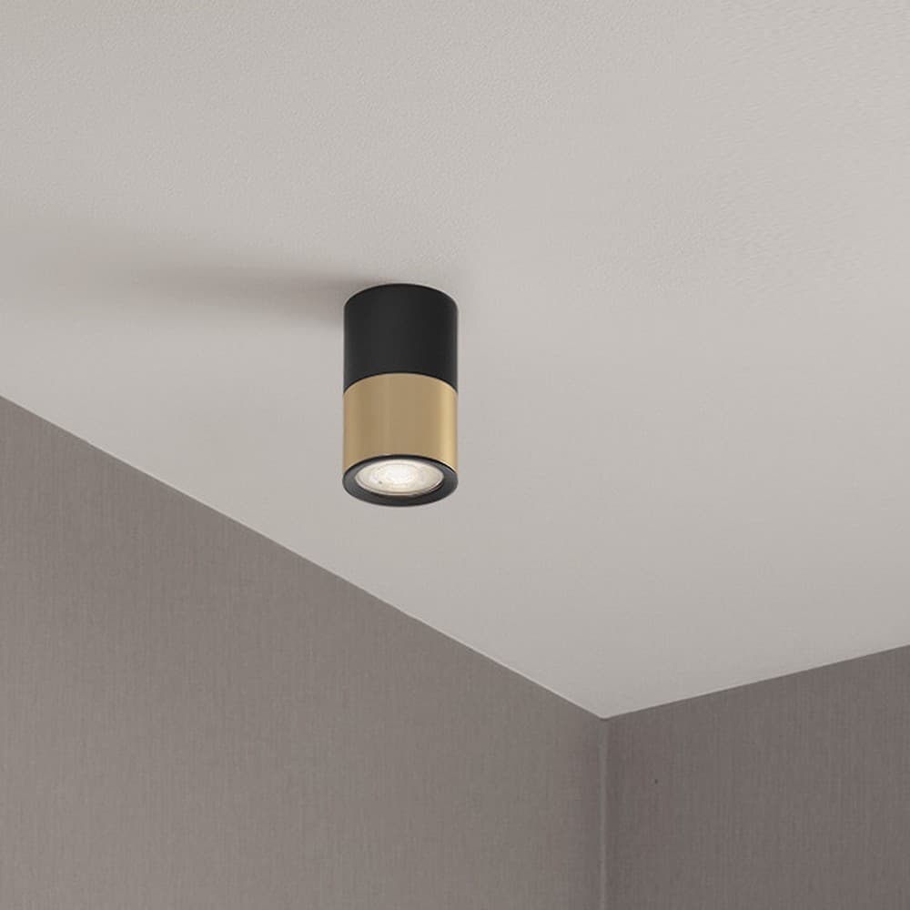 Nova Luce Picto - spot en saillie - Ø cm - noir et or
