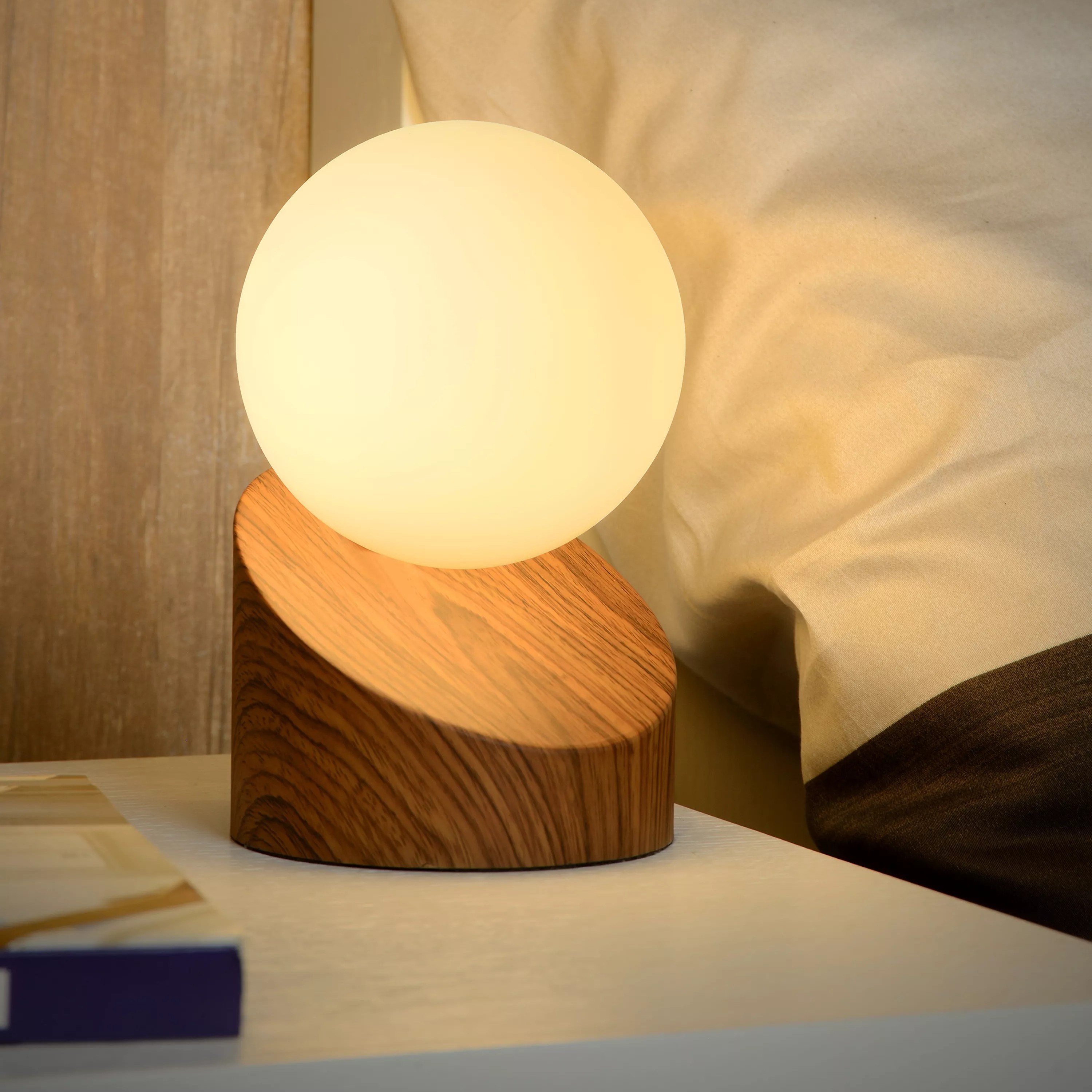 Lucide Len - lampe à poser - - bois et opale