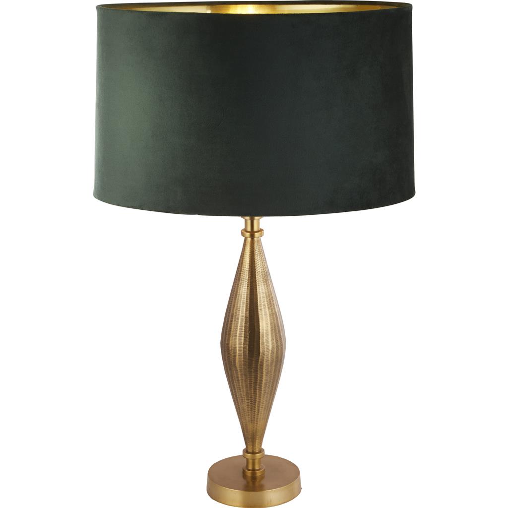 Searchlight Rye - lampe à poser - Ø cm - laiton antique, or et vert
