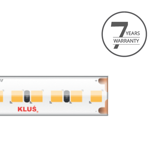 Klus Bande LED - largeur 1cm, longueur - 24Vdc - dimmable - 9,1W LED par mètre - 266 LED par mètre - IP65 - 4000K