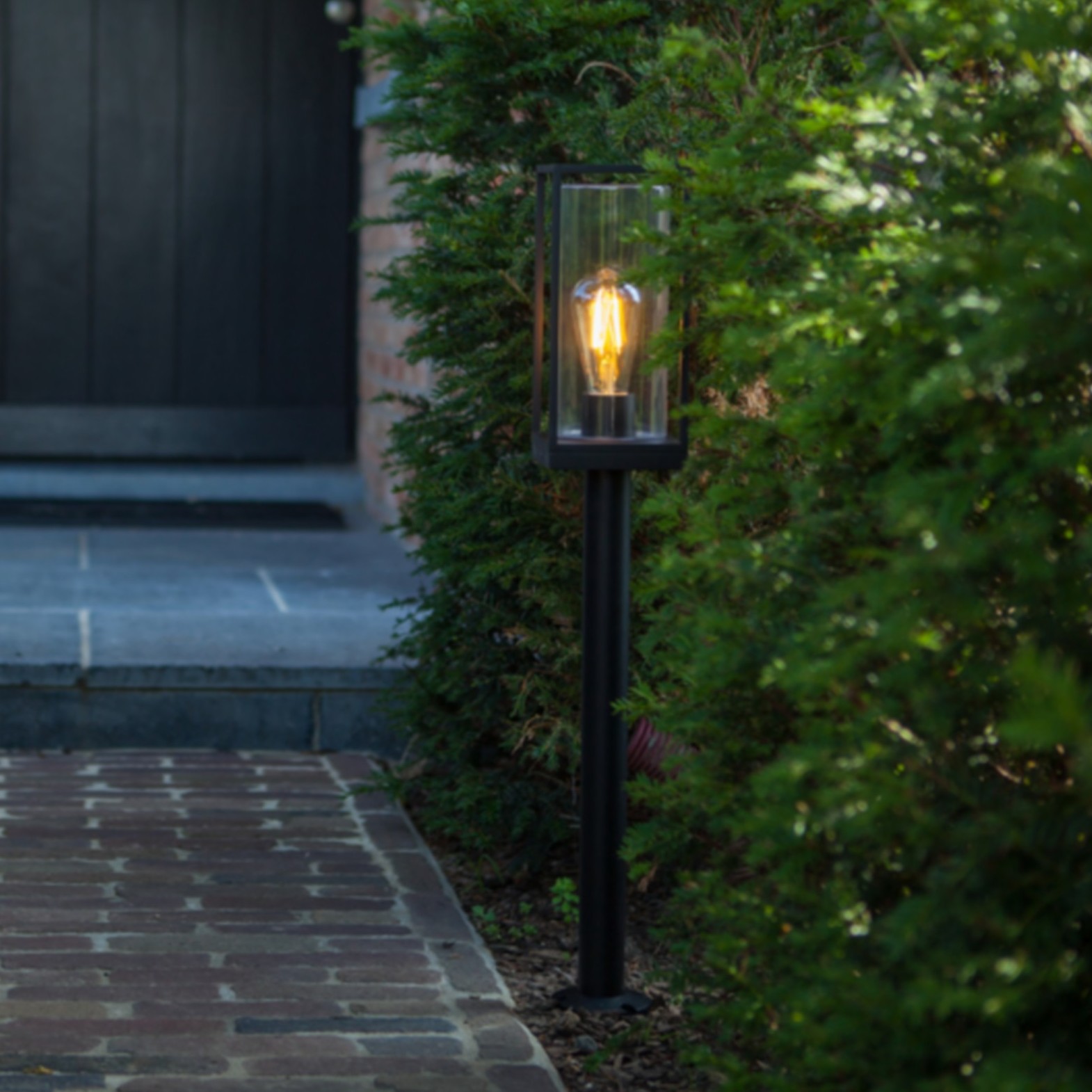 Lutec Flair - poteau de jardin - x - IP44 - noir mat