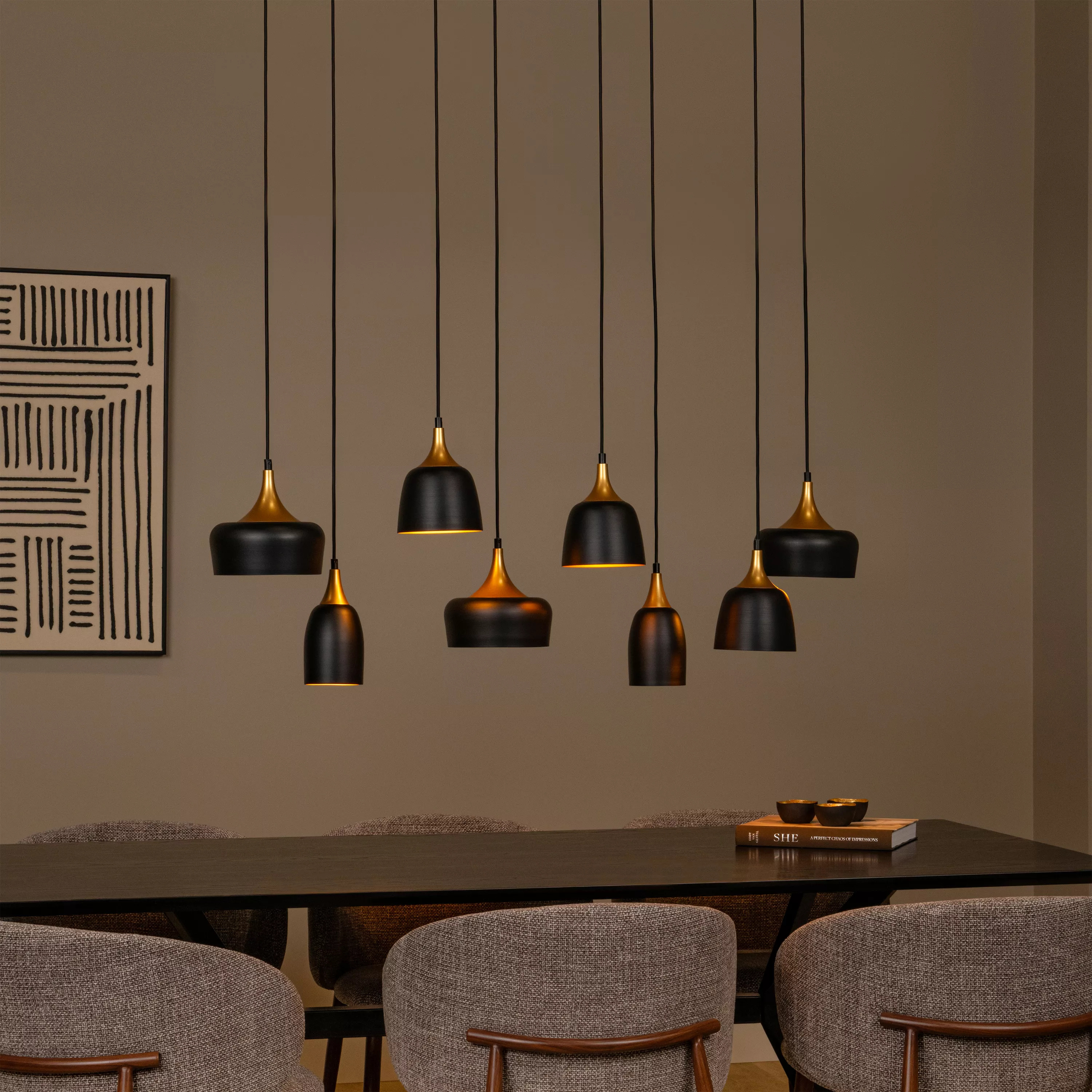 Lucide Chayanne - lampe suspendue - x 156,5 cm - noir