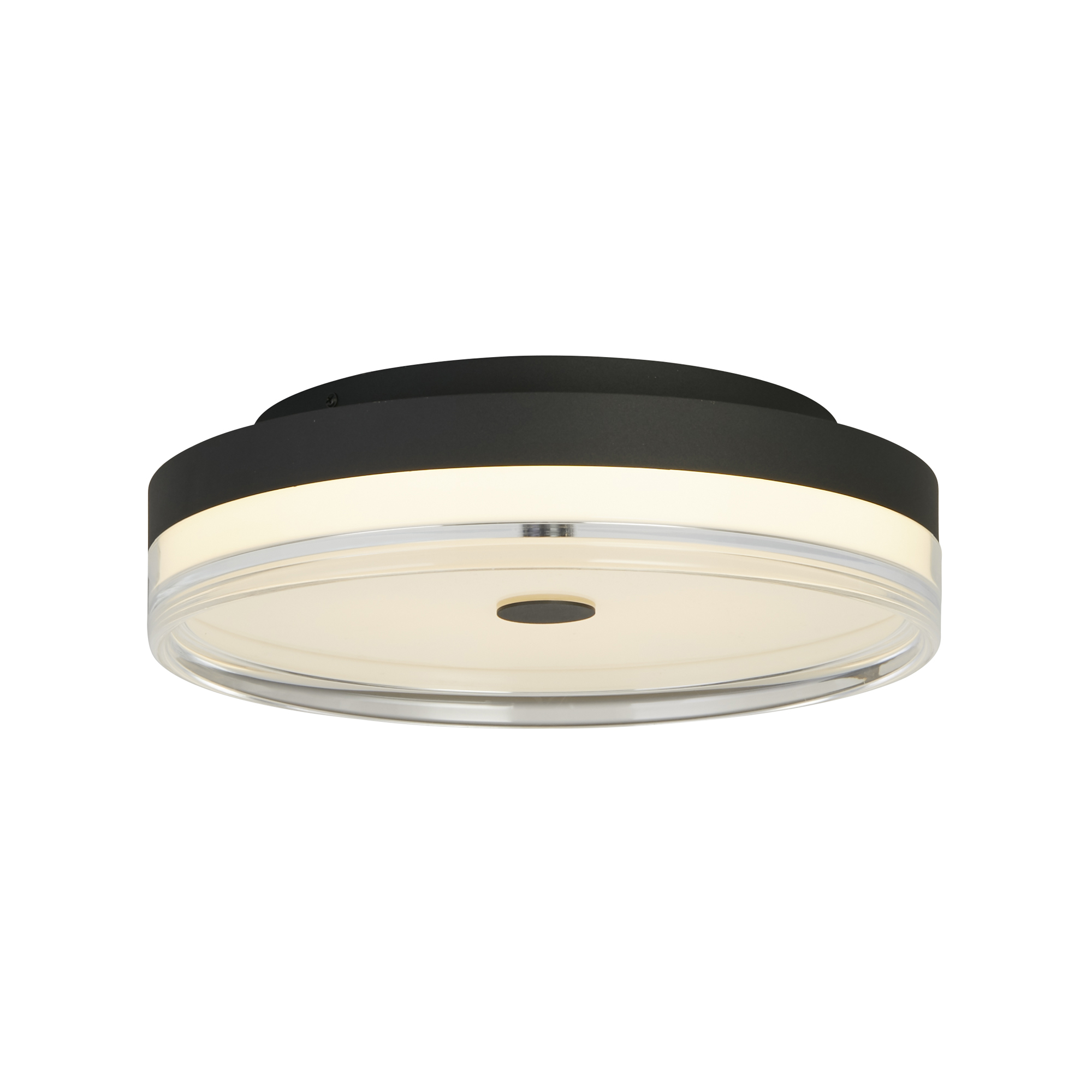 Searchlight Cyprus - plafonnier - Ø cm - 29W LED dimmable inclus - noir et transparent