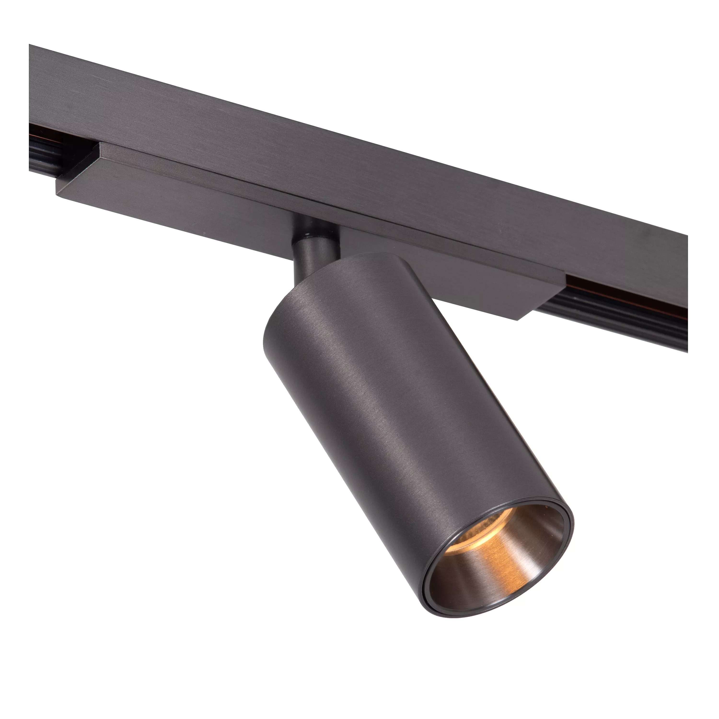 Lucide Linial Bix - système de rails magnétiques - spot sur rail - Ø 3,5 x - LED 8W incl. - Fonction de gradation et couleur de lumière réglable via l"application - noir chrome mat