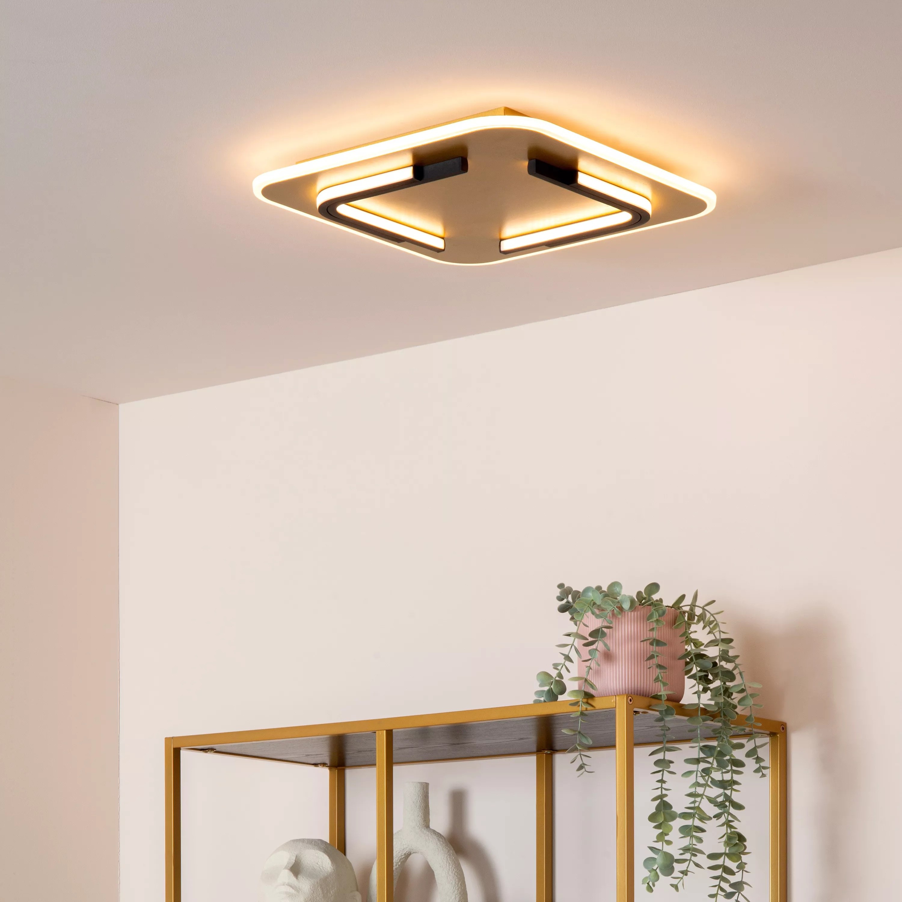 Lucide Andreas - plafonnier - 40,5 x 40,5 x 5,1 cm - 30W LED inclus - or