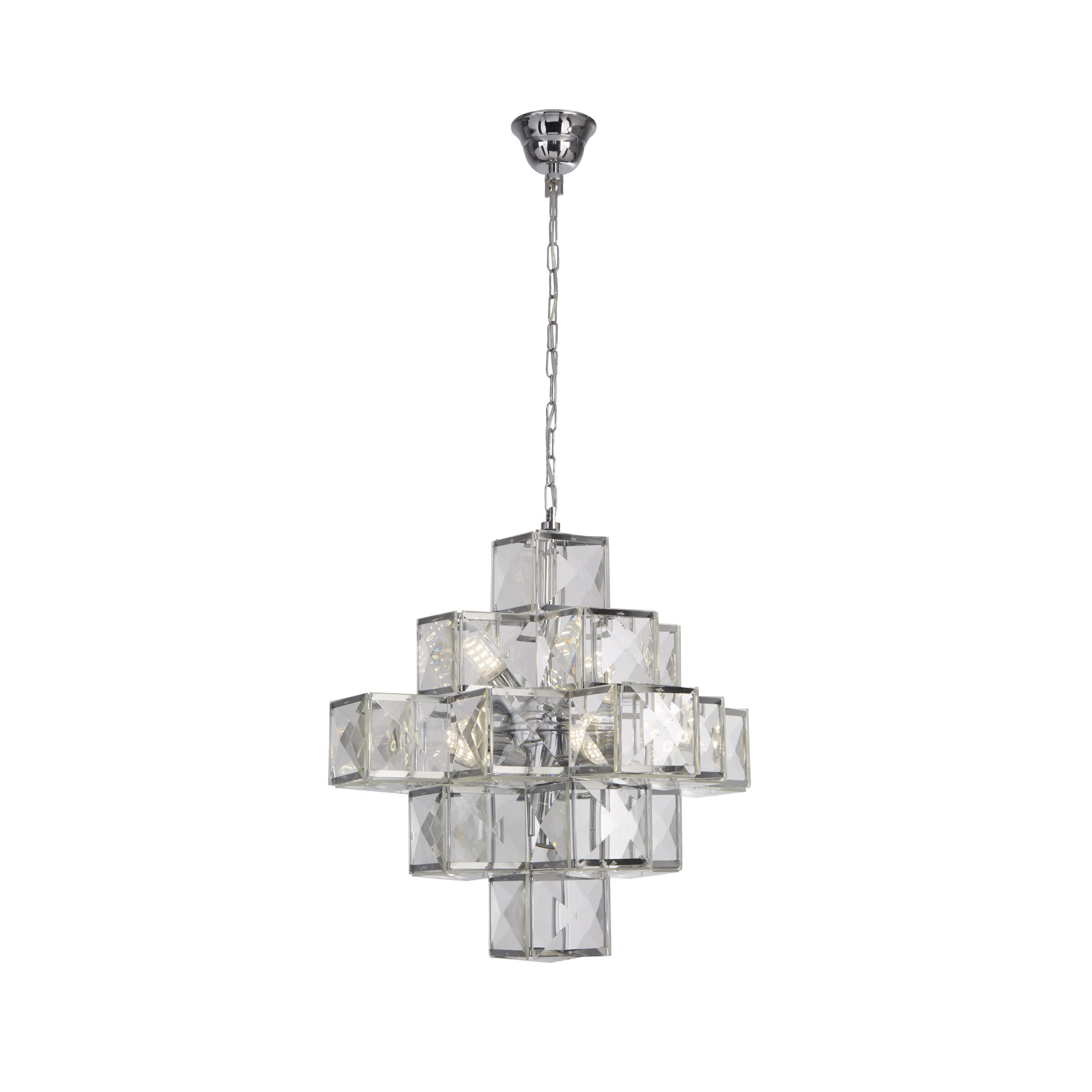 Searchlight Glacier - lampe suspendue - 34,5 x 34,5 x - chrome