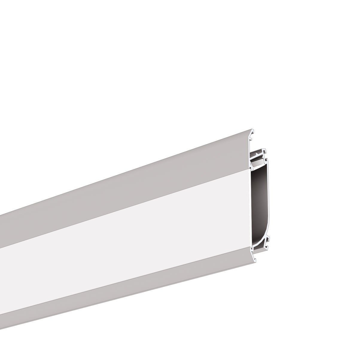 Klus Obit - profilé LED encastré mural - hauteur 8 cm - argent anodisé