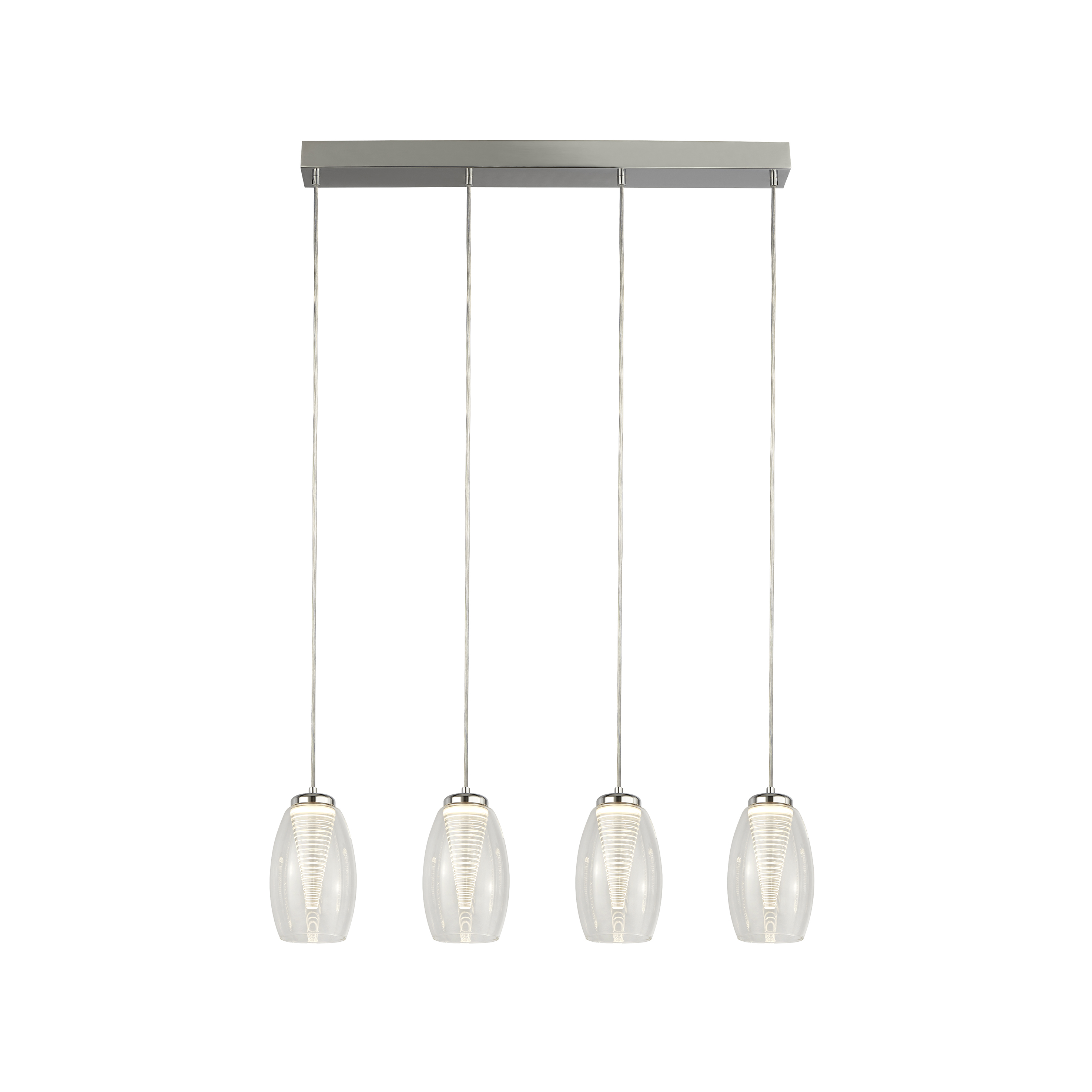 Searchlight Cyclone - lampe suspendue - 75,5 x 11,5 x - 21W LED dimmable inclus - chrome et transparent