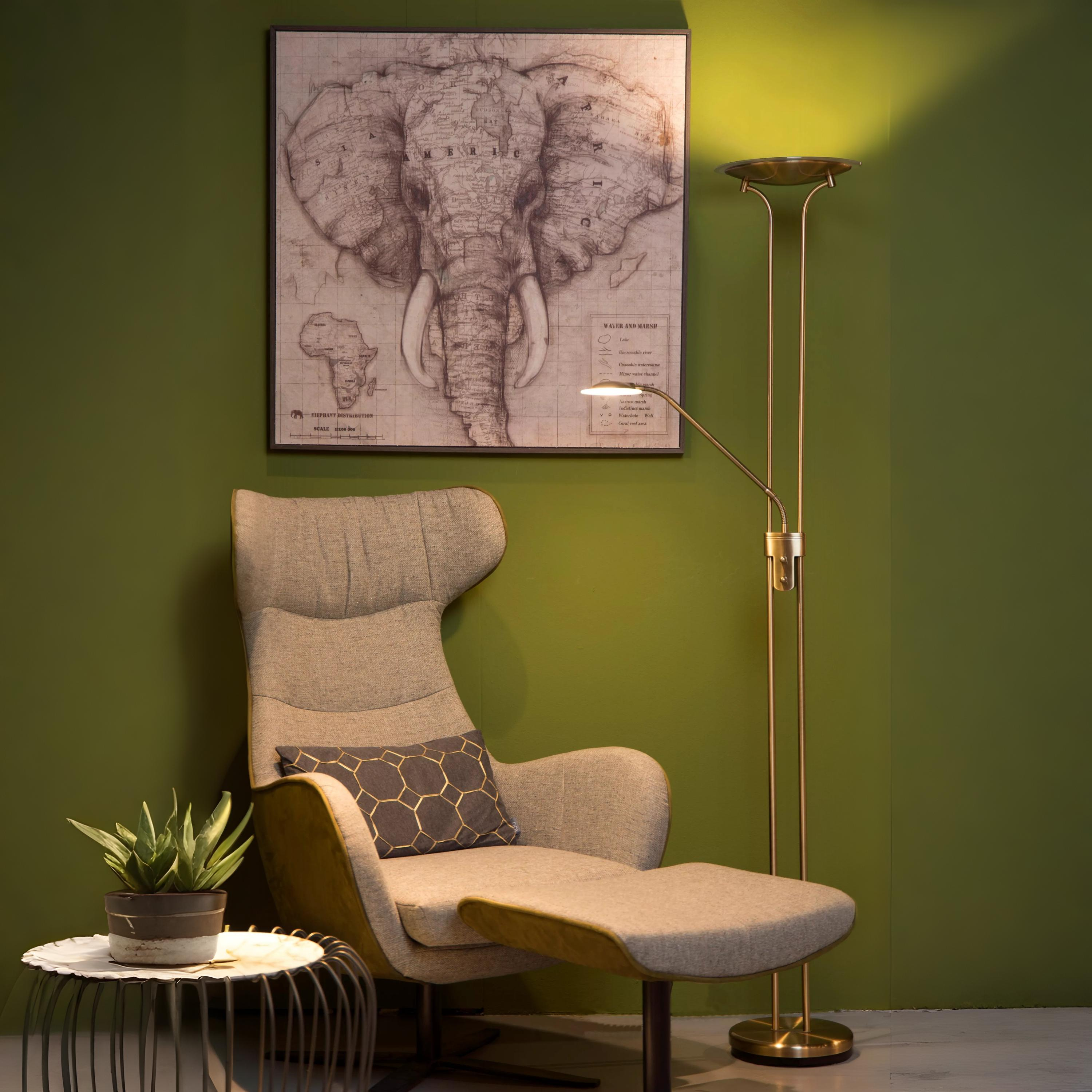 Lucide Champion - lampadaire - Ø 25,4 x - 20W + 4W dimmable LED inclus - bronze