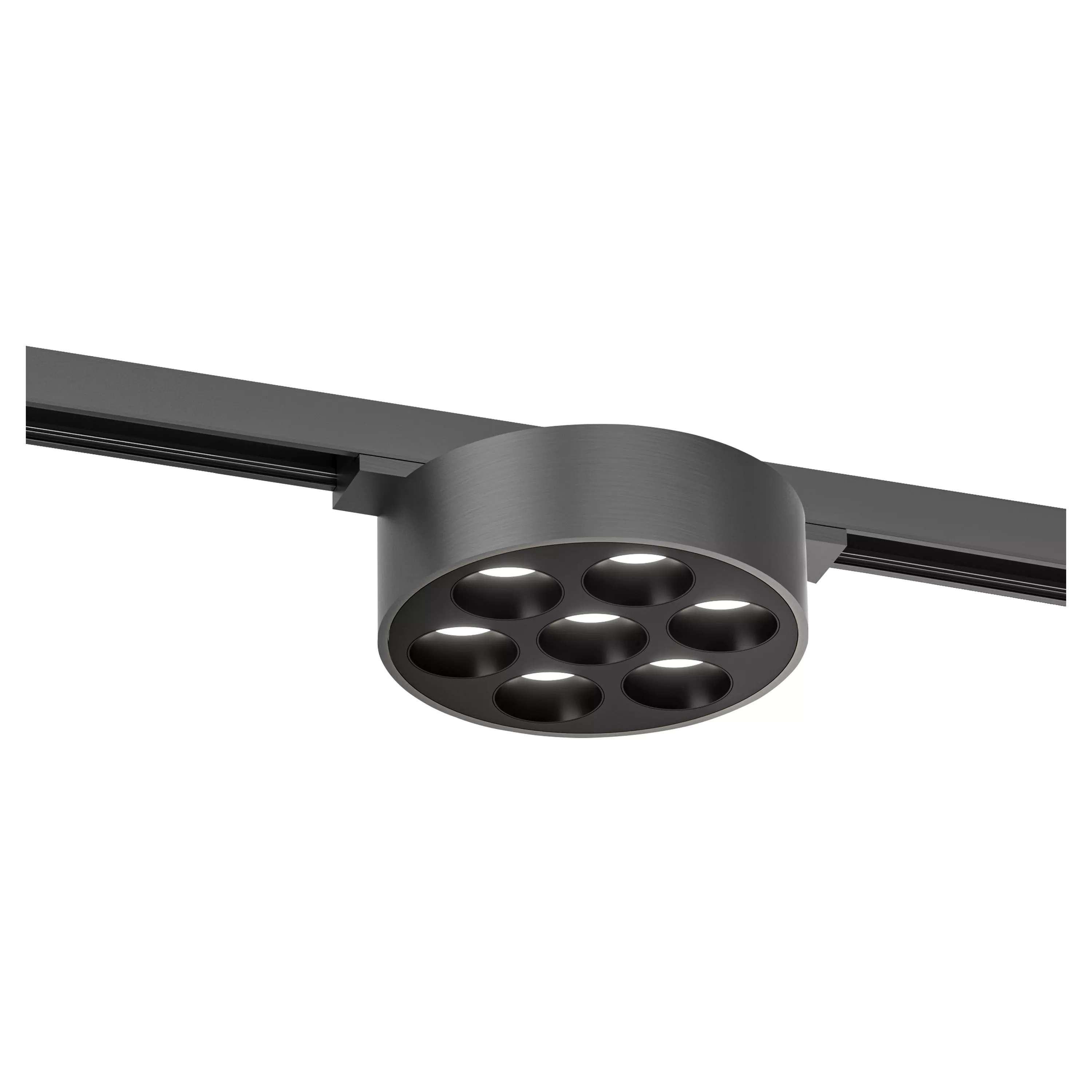 Lucide Linial Xavi - système de rails magnétiques - spot sur rail - Ø 9,5 x 4,5 cm - LED 7W incl. - Fonction de gradation et couleur de lumière réglable via l"application - noir chrome mat