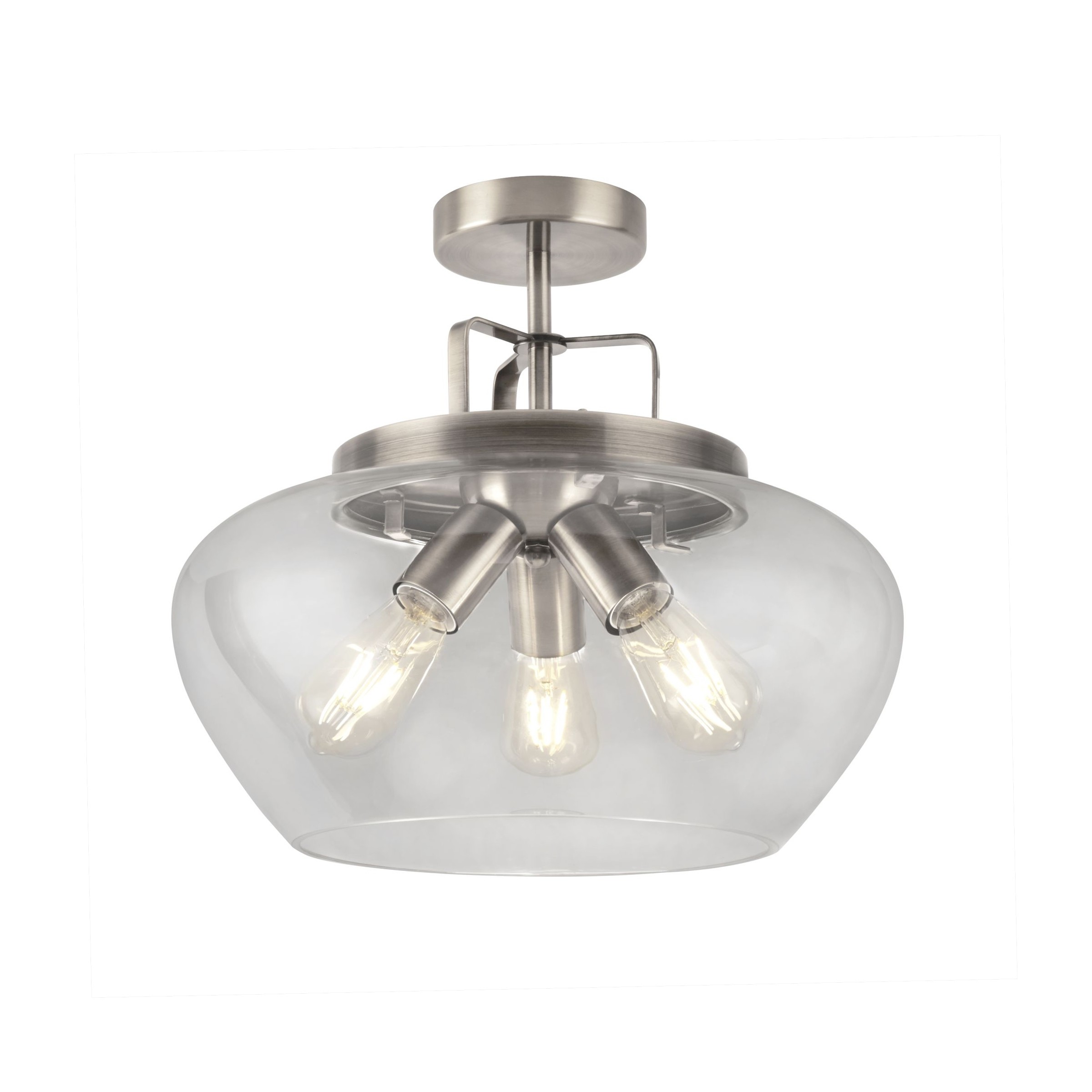 Searchlight Boule - plafonnier - Ø cm - argent satiné